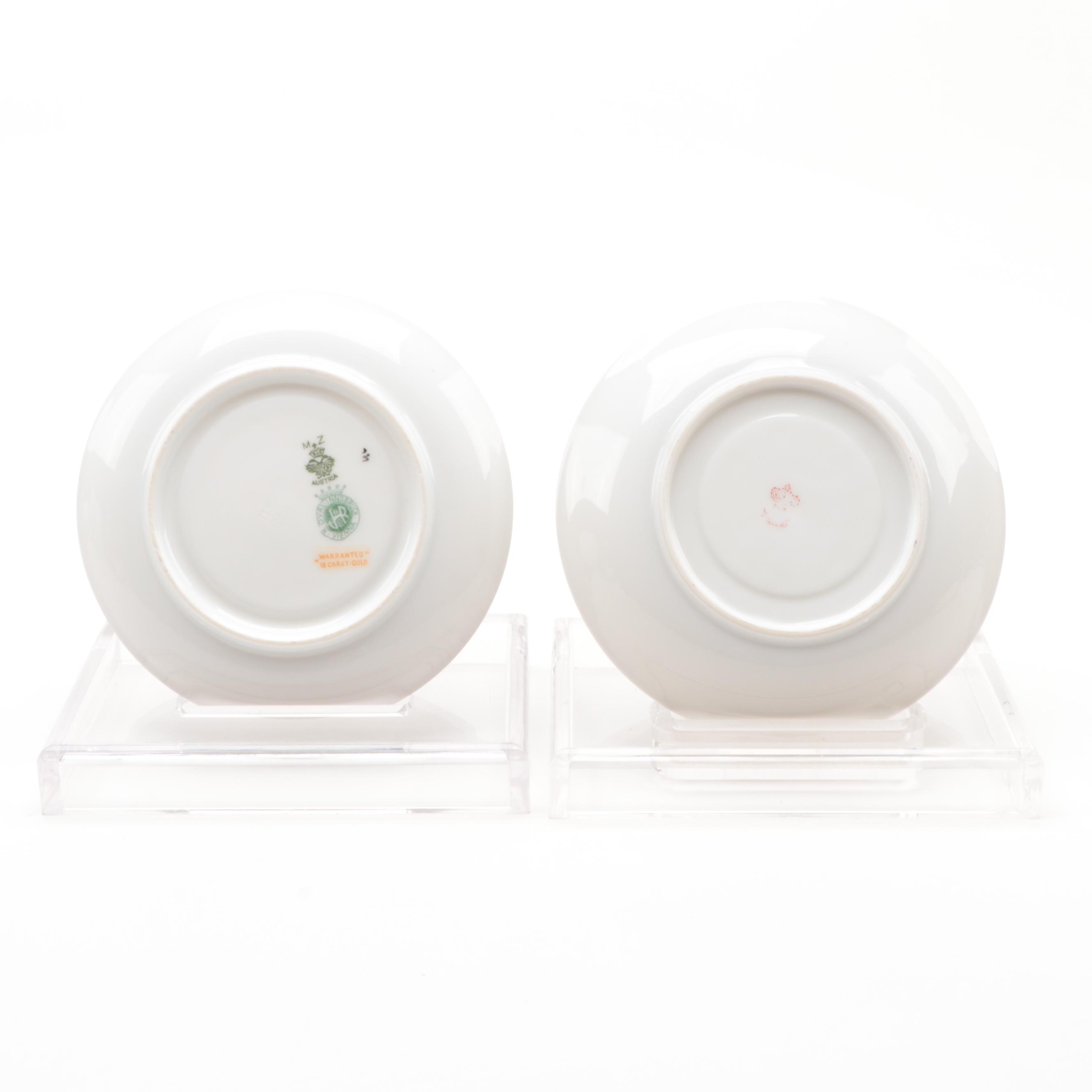 Moritz Zdekauer Austrian and Japanese Gilt Rim Porcelain Dinnerware