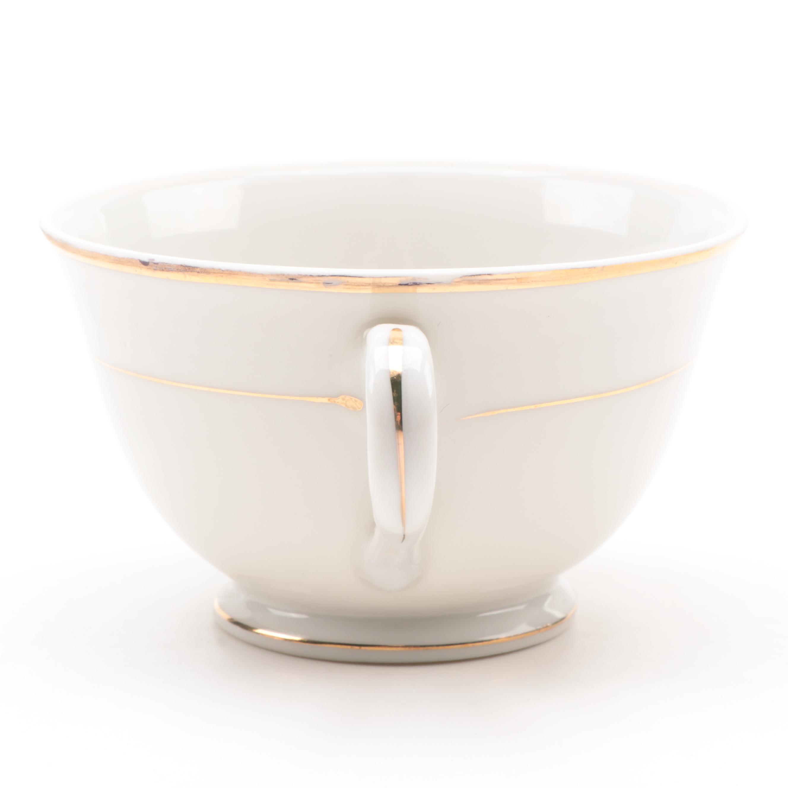 Moritz Zdekauer Austrian and Japanese Gilt Rim Porcelain Dinnerware