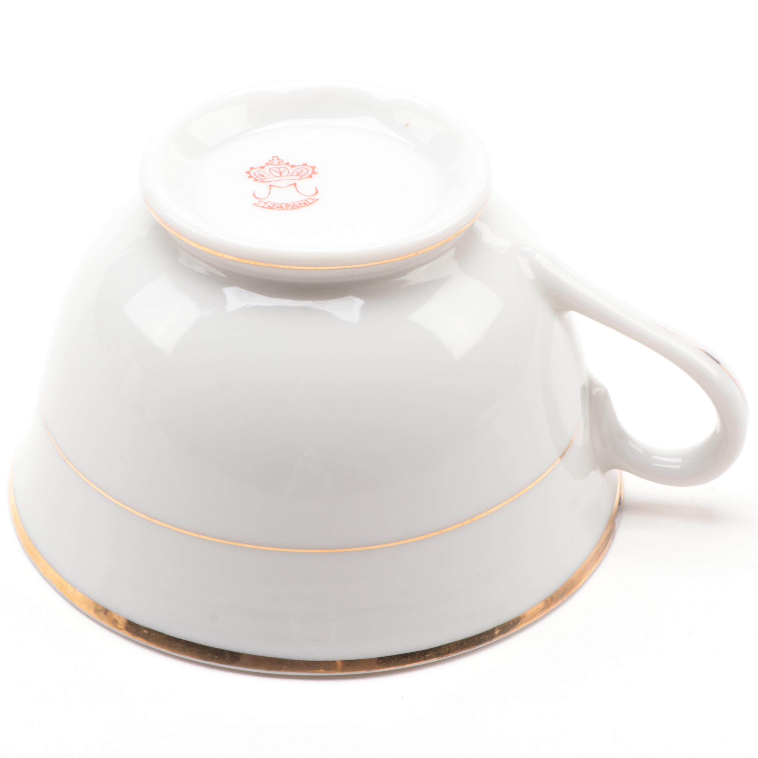 Moritz Zdekauer Austrian and Japanese Gilt Rim Porcelain Dinnerware