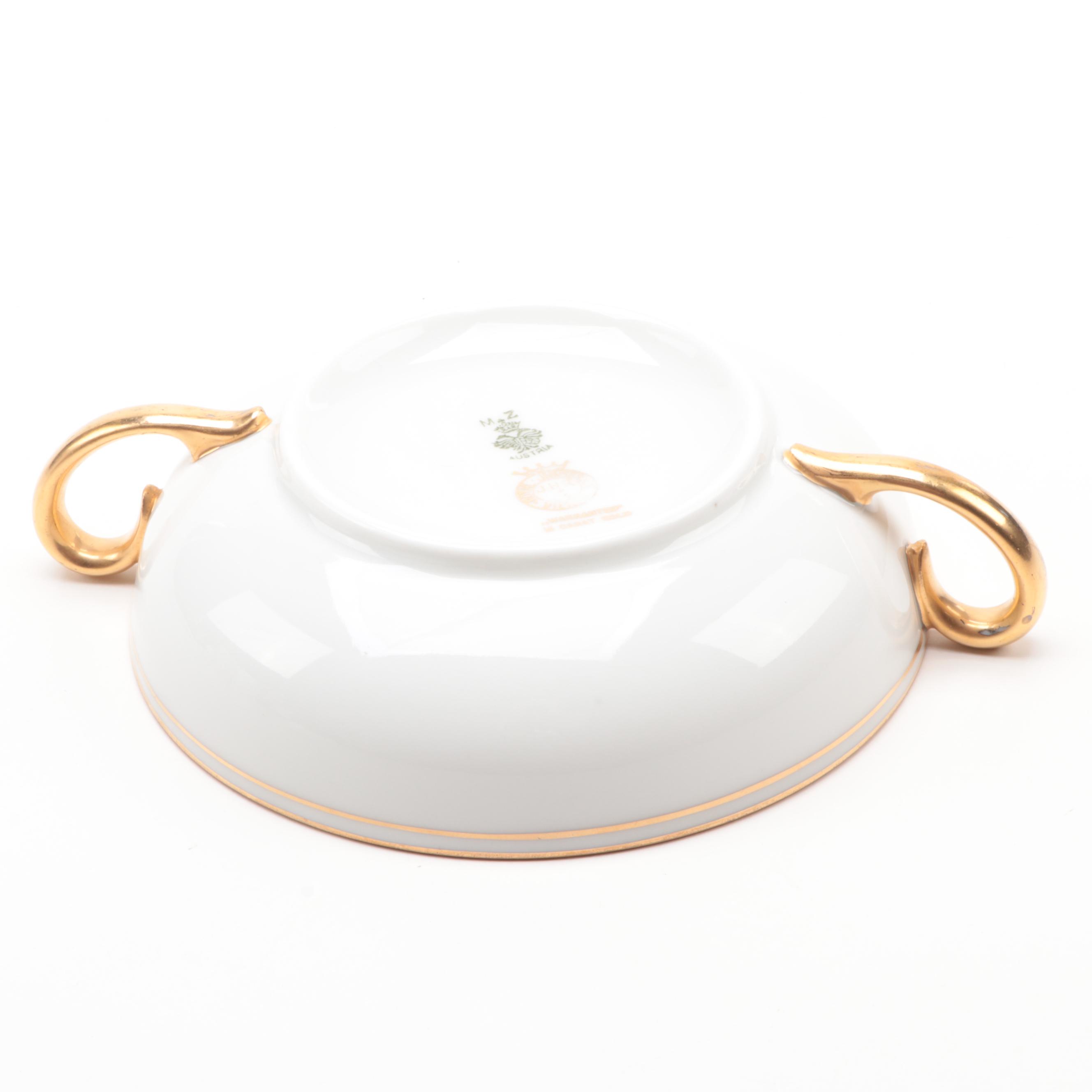 Moritz Zdekauer Austrian and Japanese Gilt Rim Porcelain Dinnerware