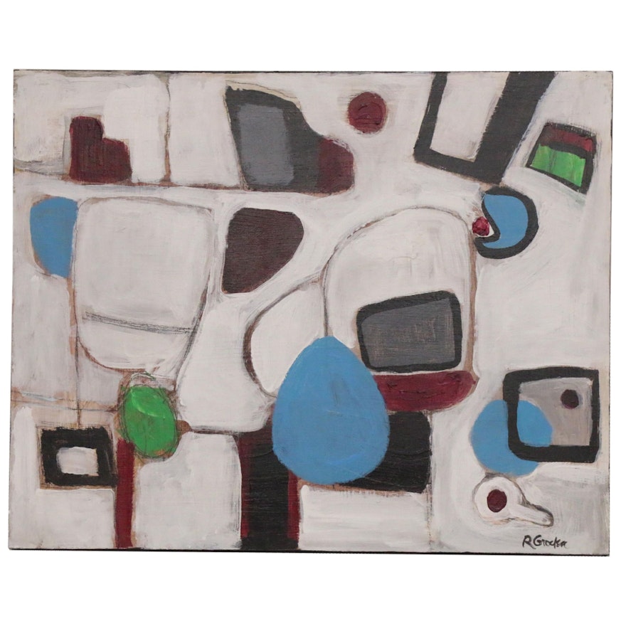 Randy Groden Abstract Mixed Media Painting "Coronari," 21st Century