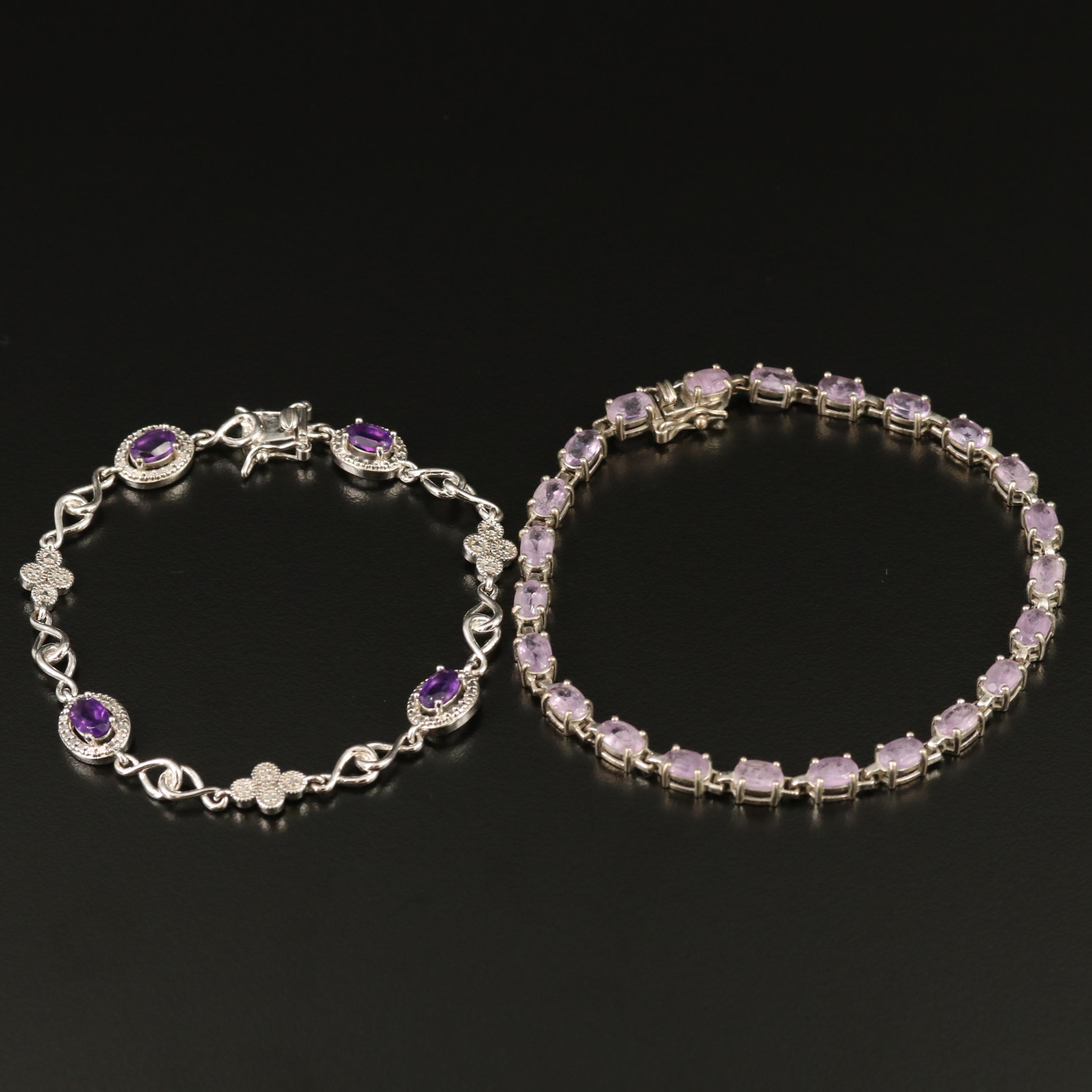 Sterling Silver Bracelet Selection Featuring Gemstone and Glass Accents