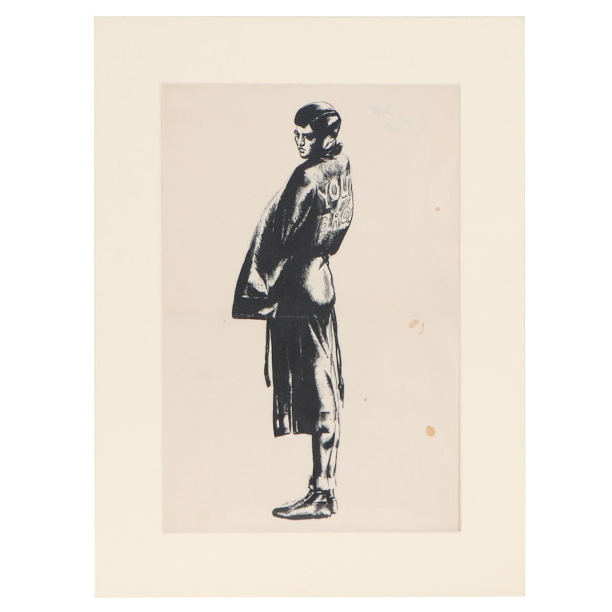 Robert Riggs Lithograph of Boxer, 1935