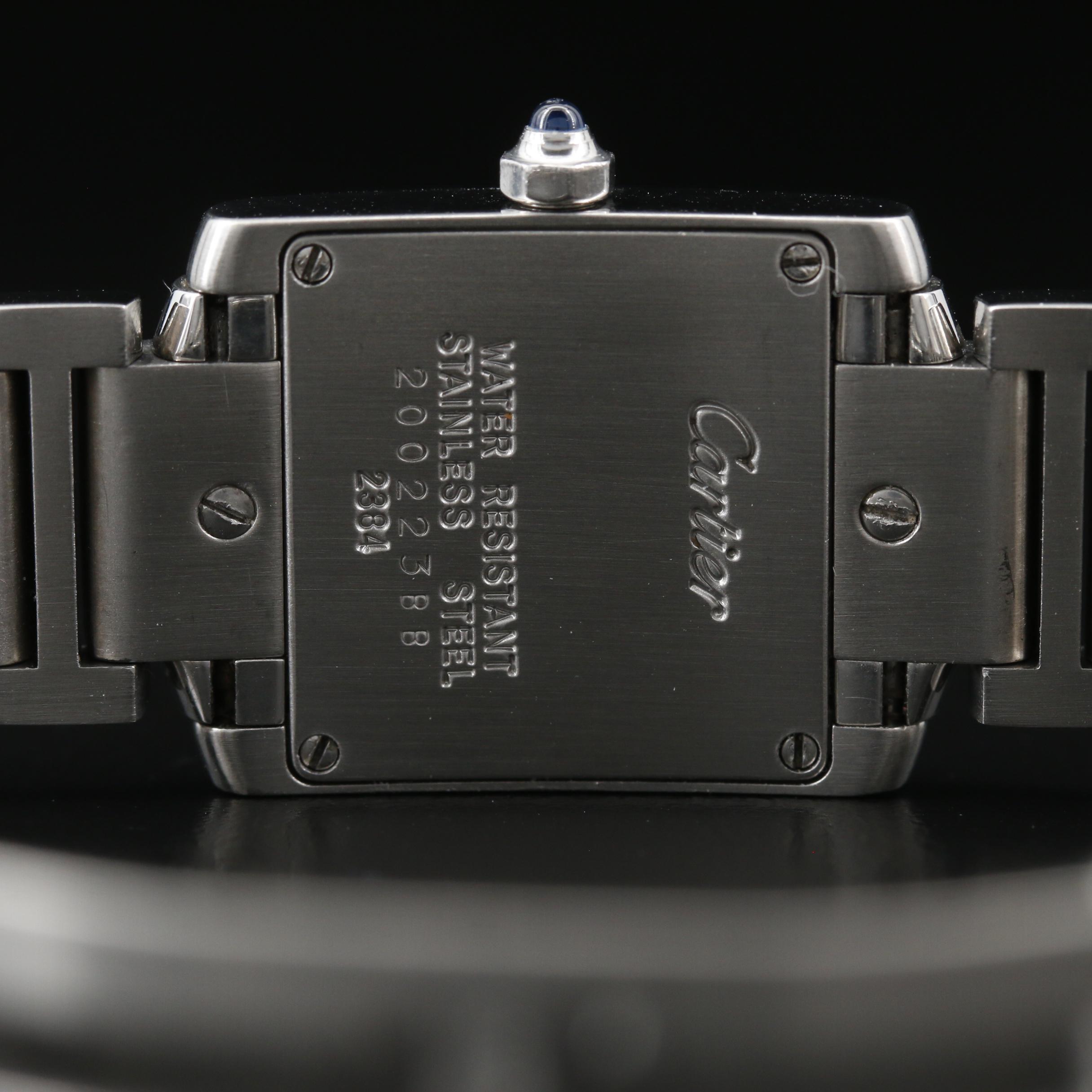 Diamond Cartier Tank Francaise Stainless Steel Watch