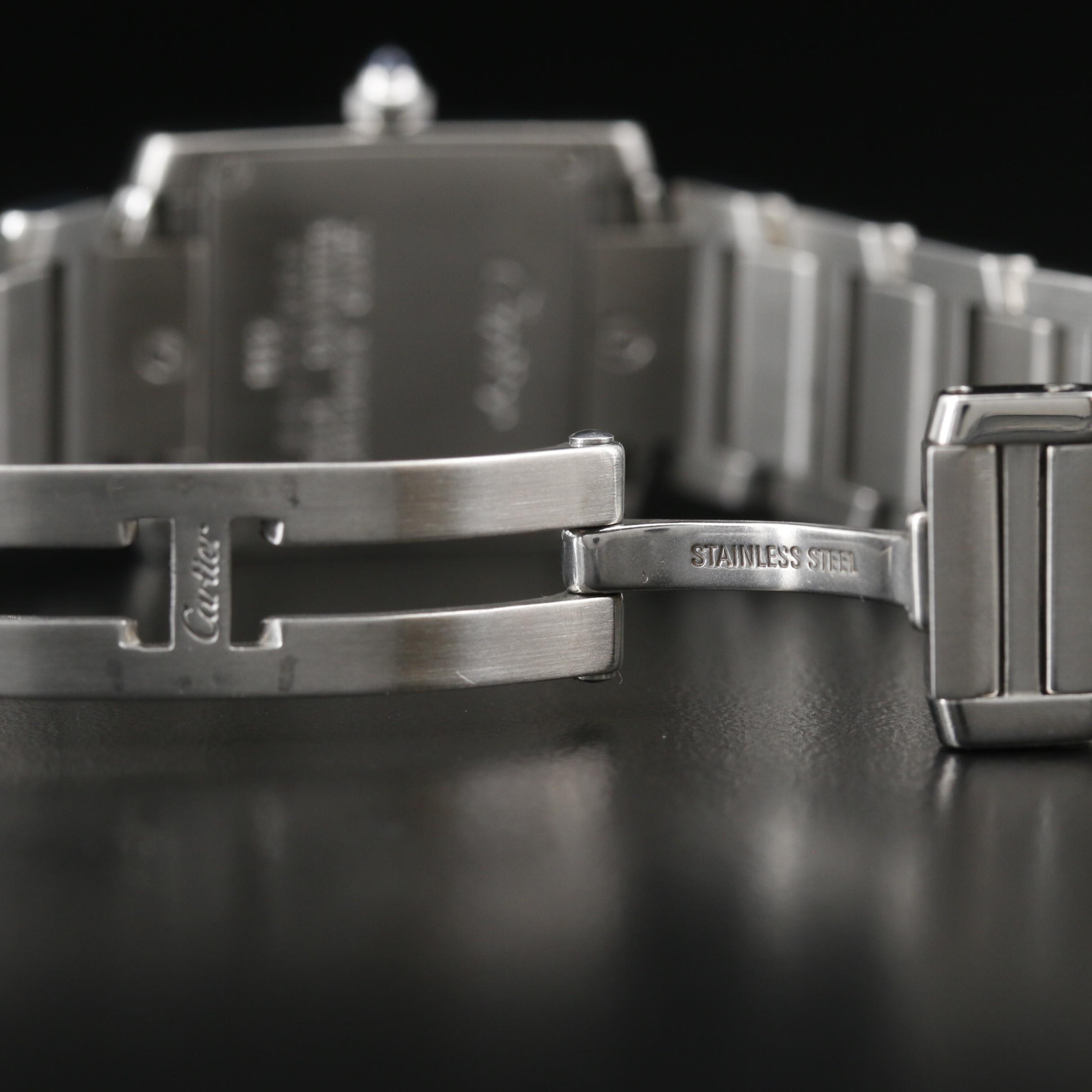 Diamond Cartier Tank Francaise Stainless Steel Watch