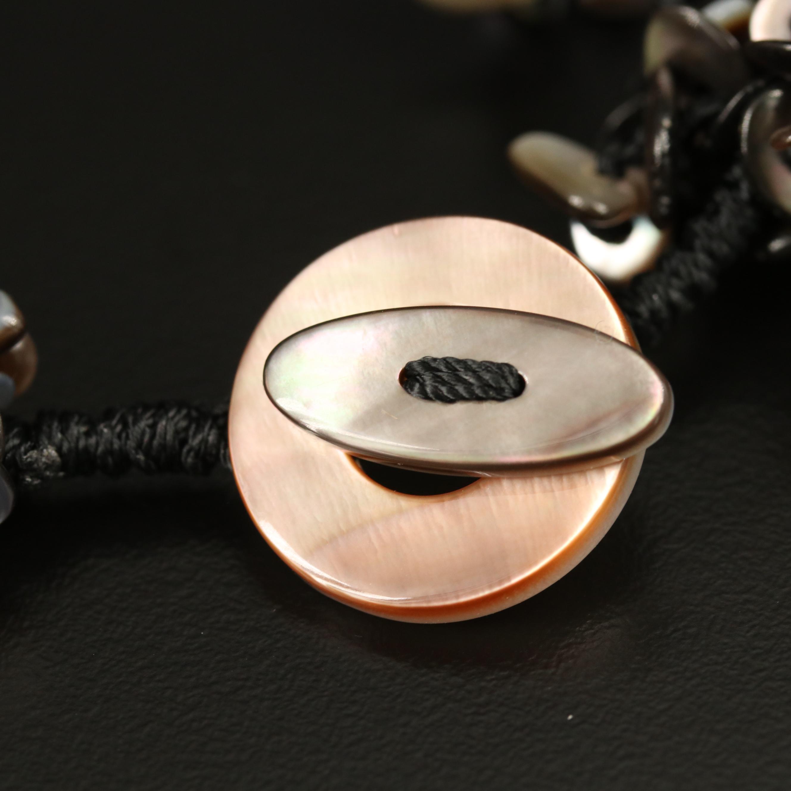 Mother of Pearl and Shell Multi-Strand Floral Necklace