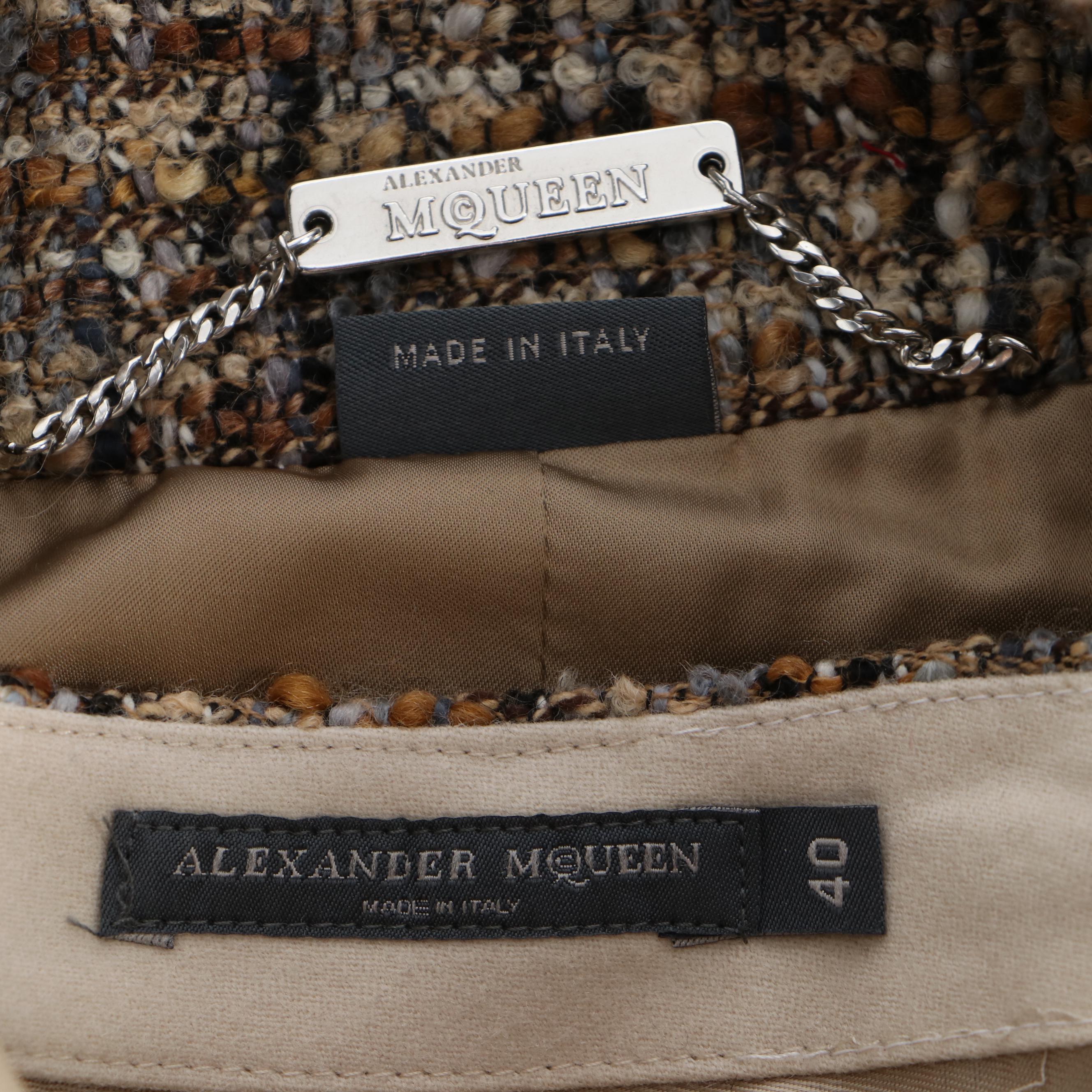Alexander McQueen Brown Tweed Skirt Suit, F/W 2006