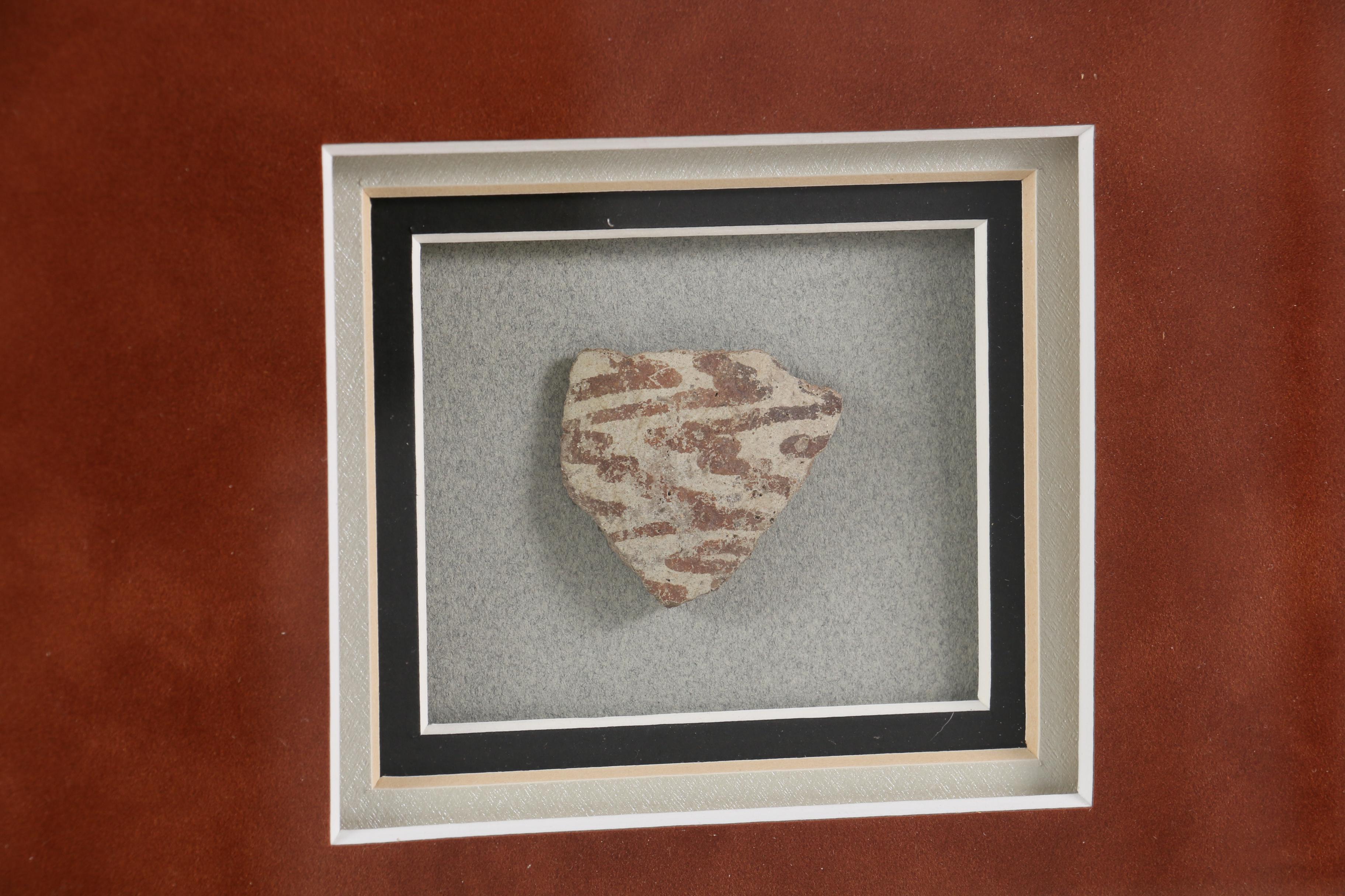 Colored Pencil Drawing and Pottery Shards of Native American Bowls