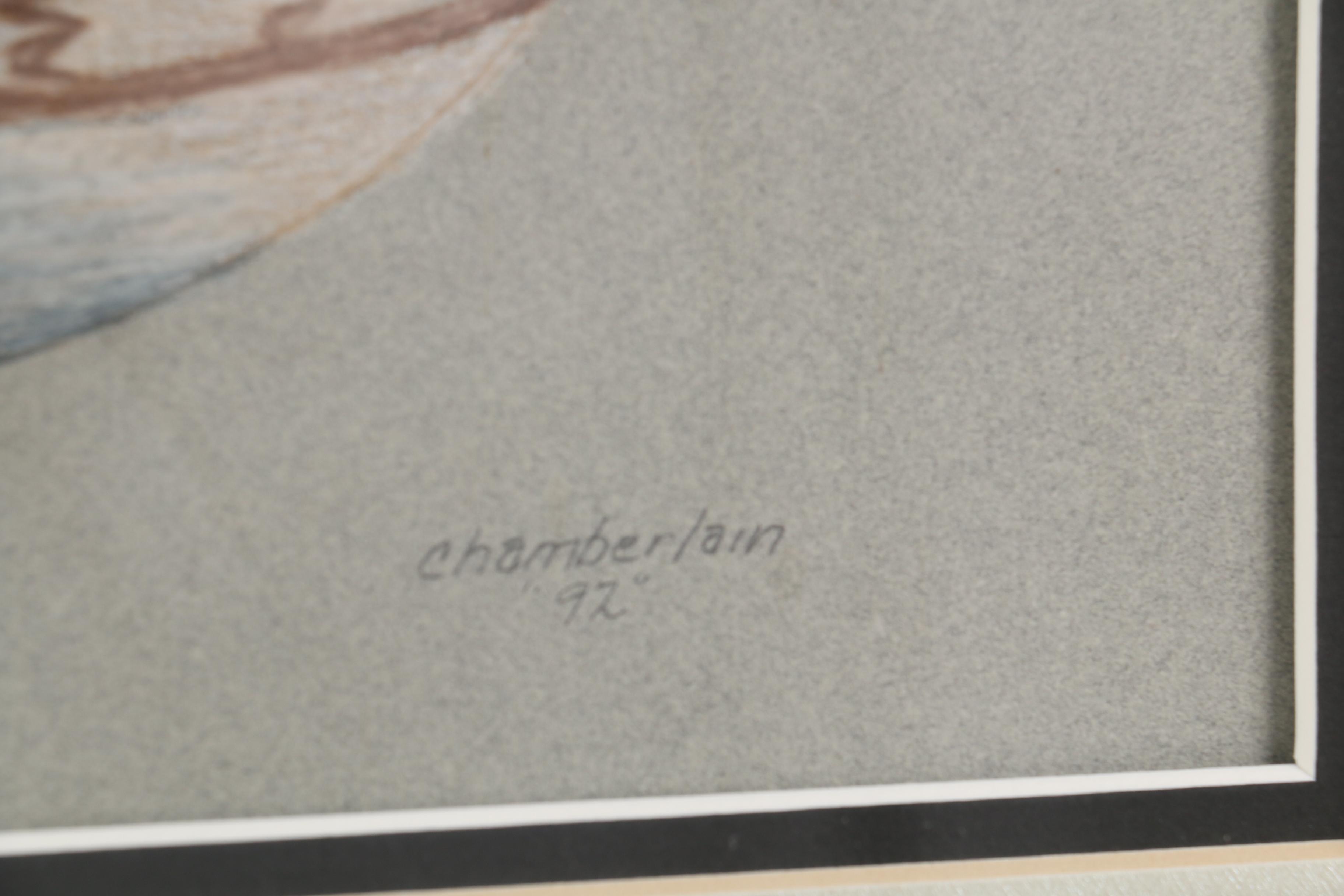 Colored Pencil Drawing and Pottery Shards of Native American Bowls