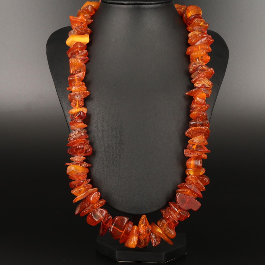 Endless Freeform Amber Necklace