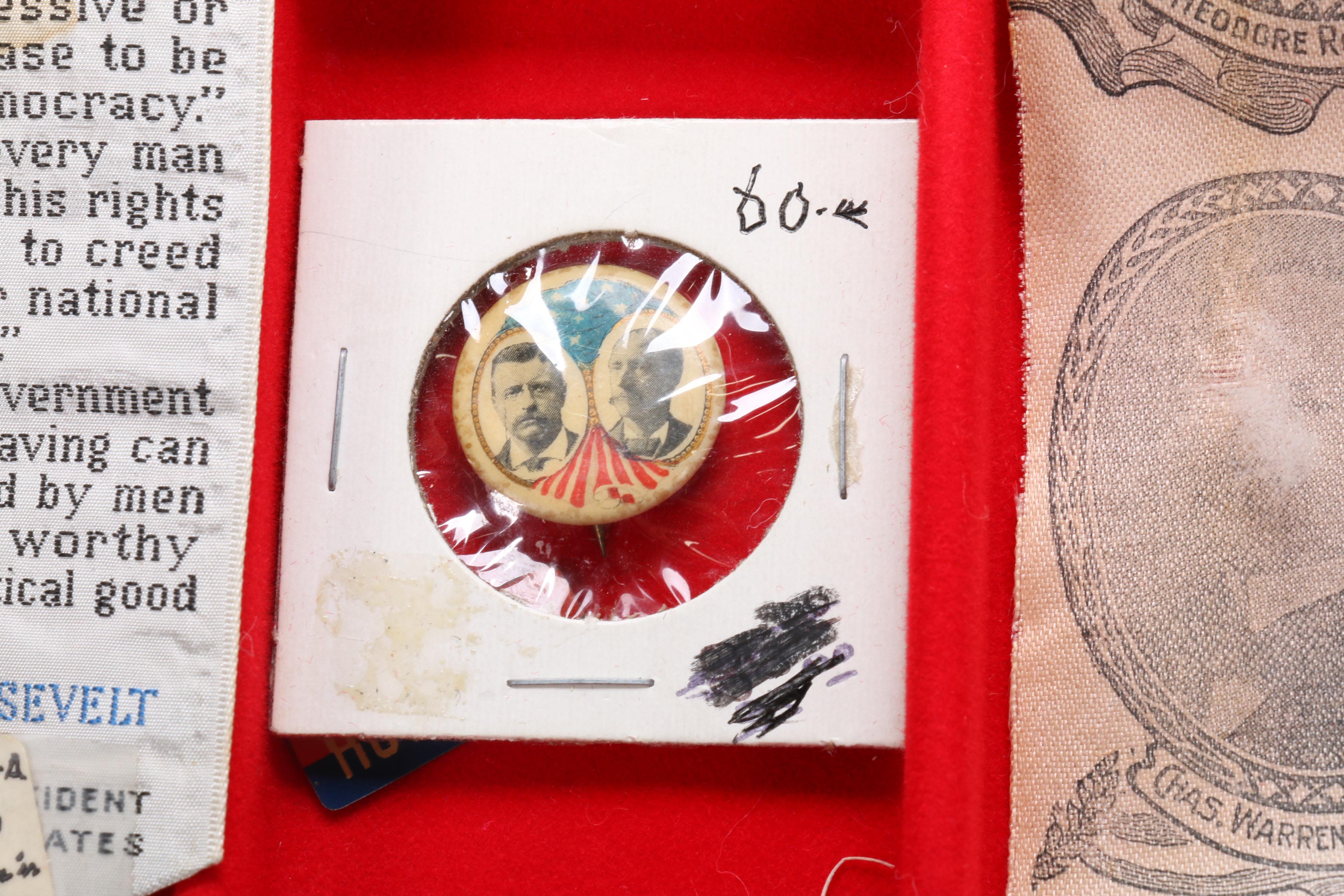 Theodore and Franklin Delano Roosevelt Campaign and Commemorative Pins