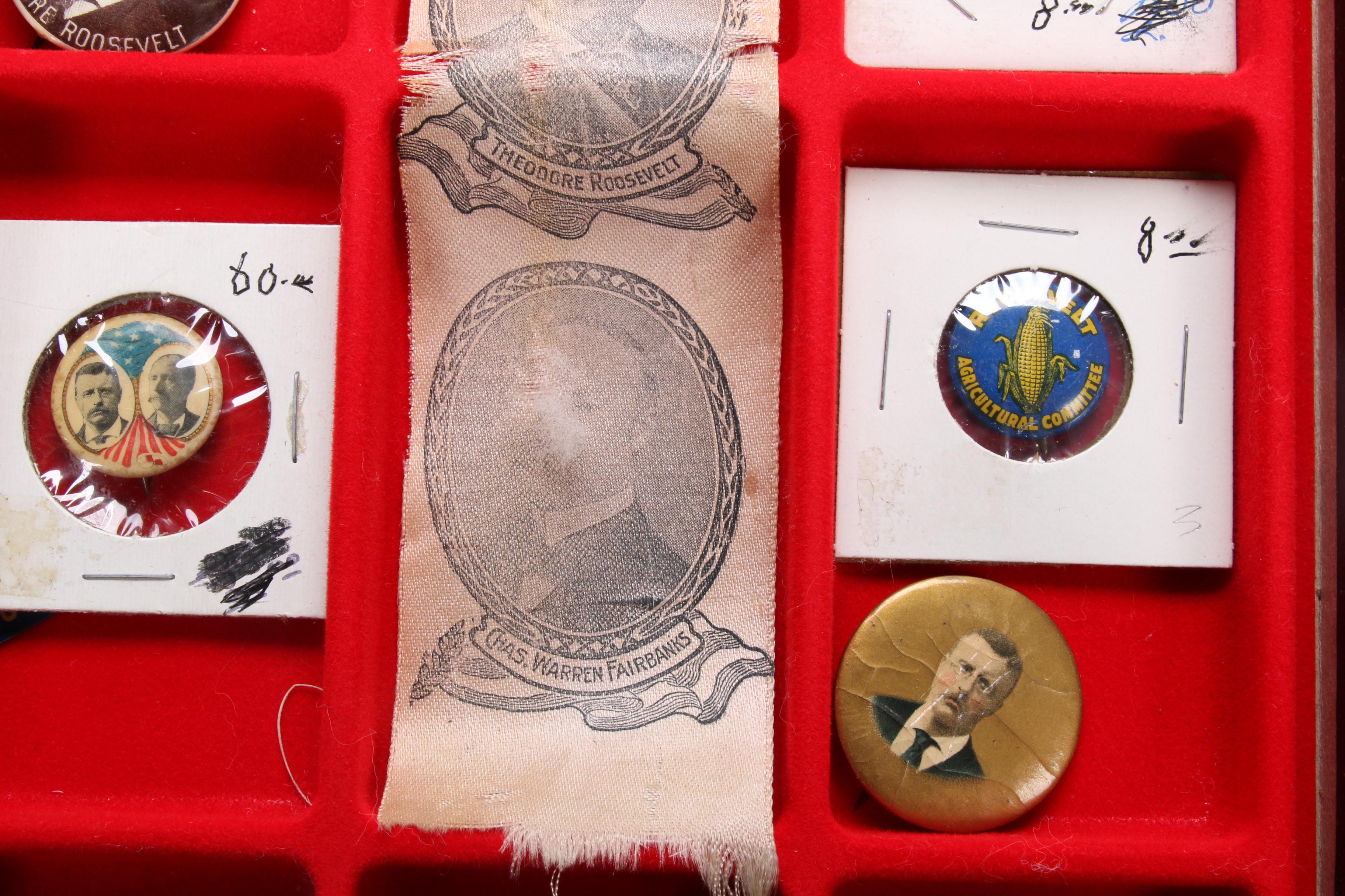 Theodore and Franklin Delano Roosevelt Campaign and Commemorative Pins