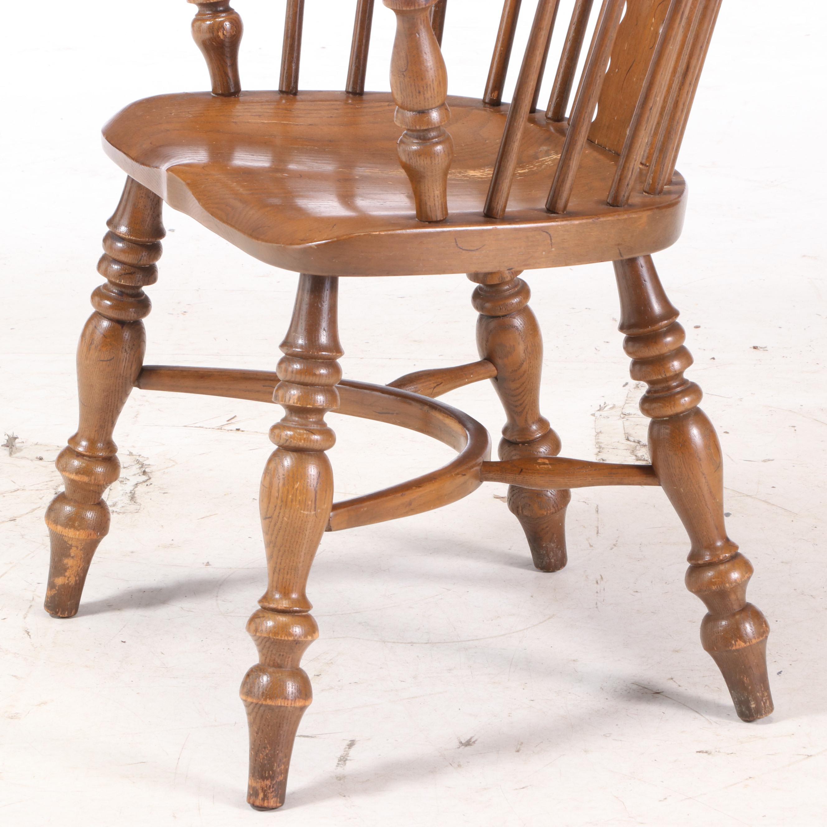 Conant Ball Oak Bow-Back Windsor Armchairs, Mid-20th Century