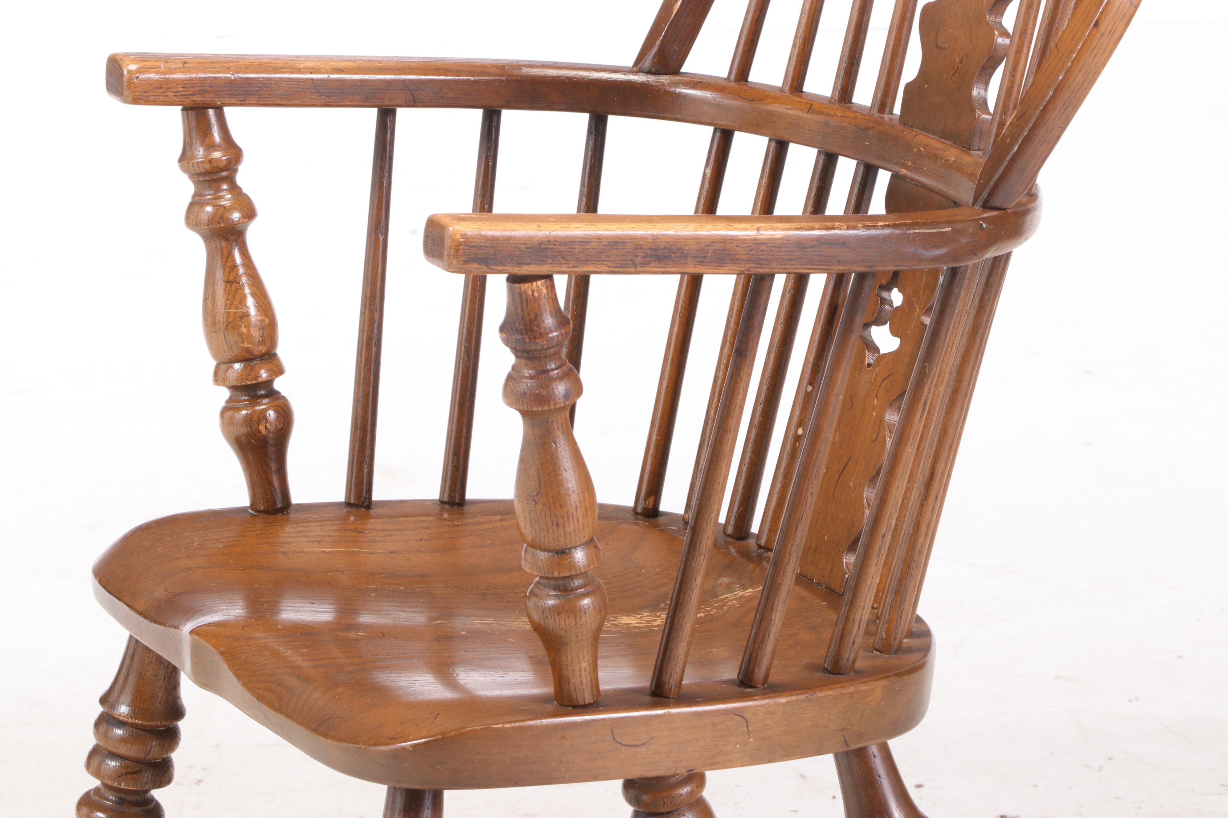 Conant Ball Oak Bow-Back Windsor Armchairs, Mid-20th Century