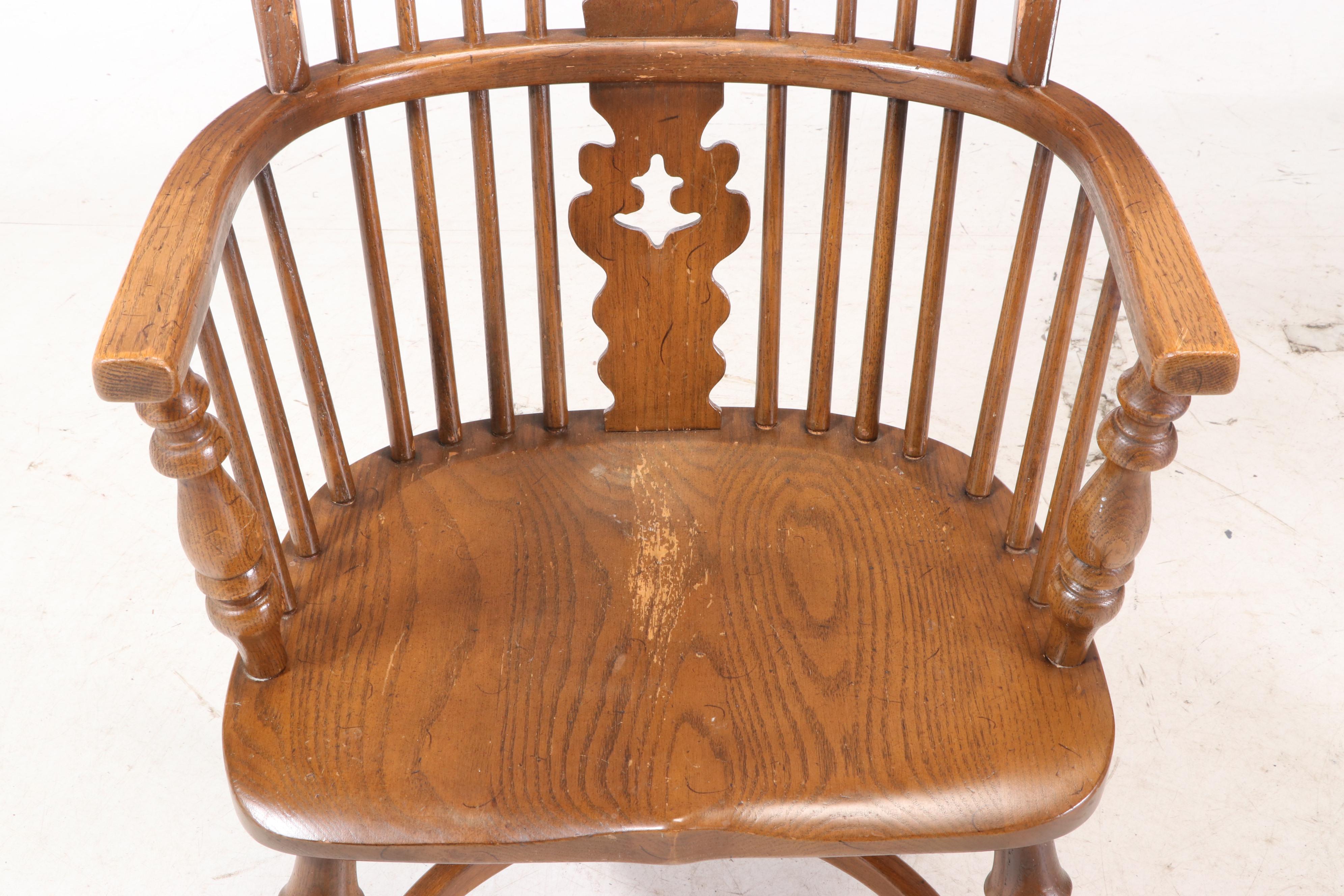 Conant Ball Oak Bow-Back Windsor Armchairs, Mid-20th Century