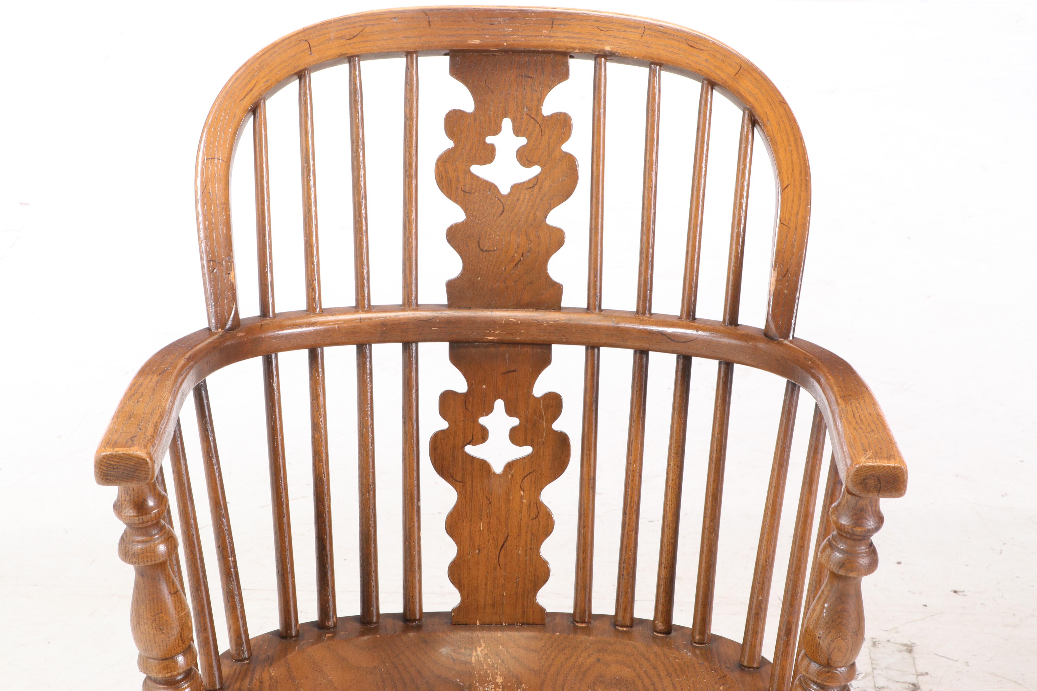 Conant Ball Oak Bow-Back Windsor Armchairs, Mid-20th Century