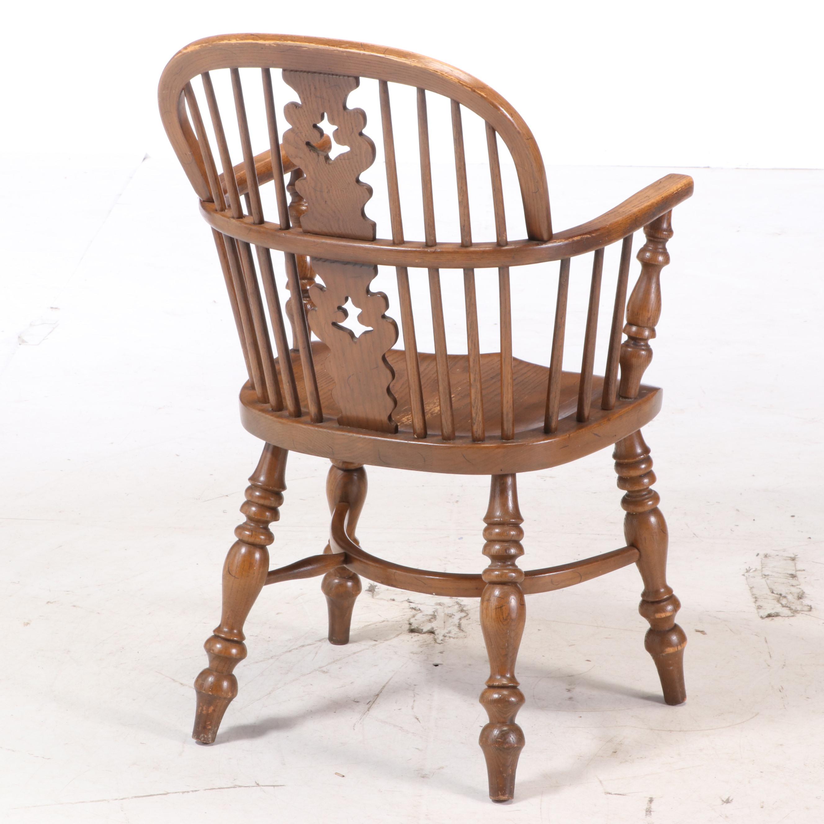 Conant Ball Oak Bow-Back Windsor Armchairs, Mid-20th Century