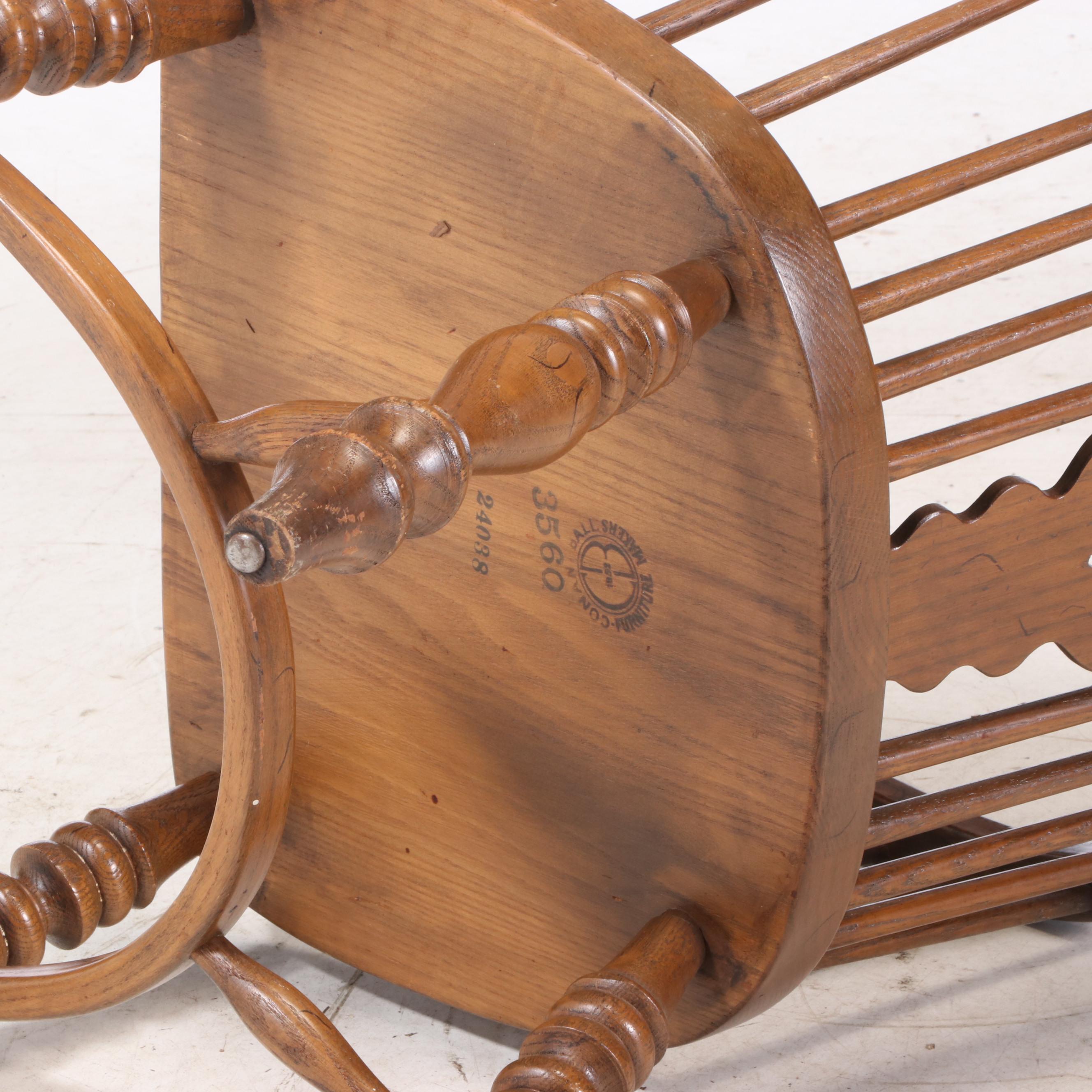 Conant Ball Oak Bow-Back Windsor Armchairs, Mid-20th Century