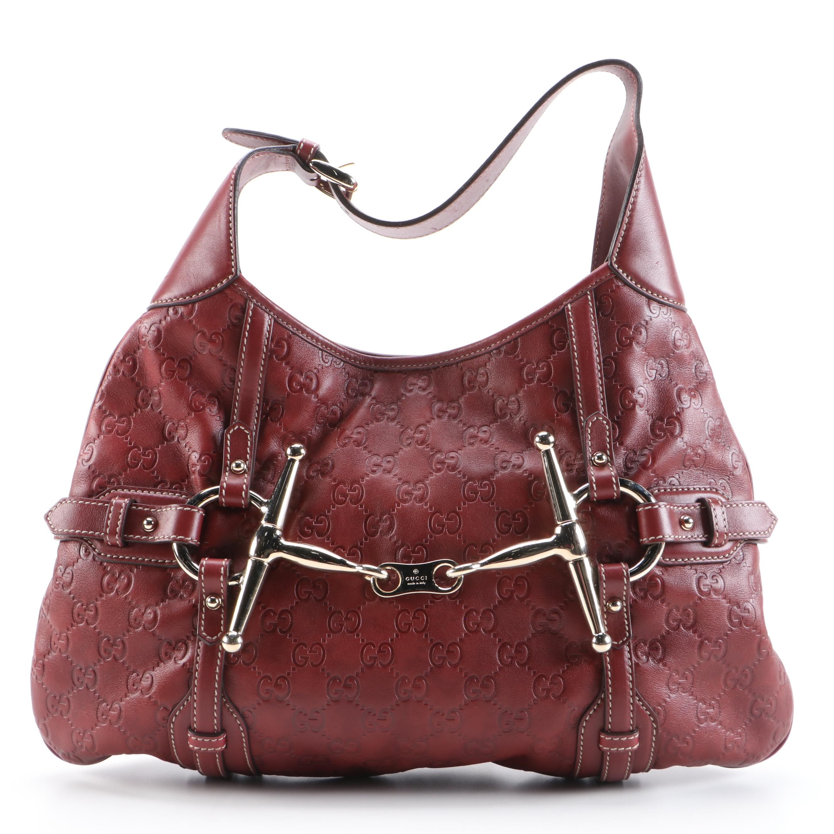 Gucci 85th Anniversary Limited Edition Hobo Bag in Burgundy Guccissima Leather