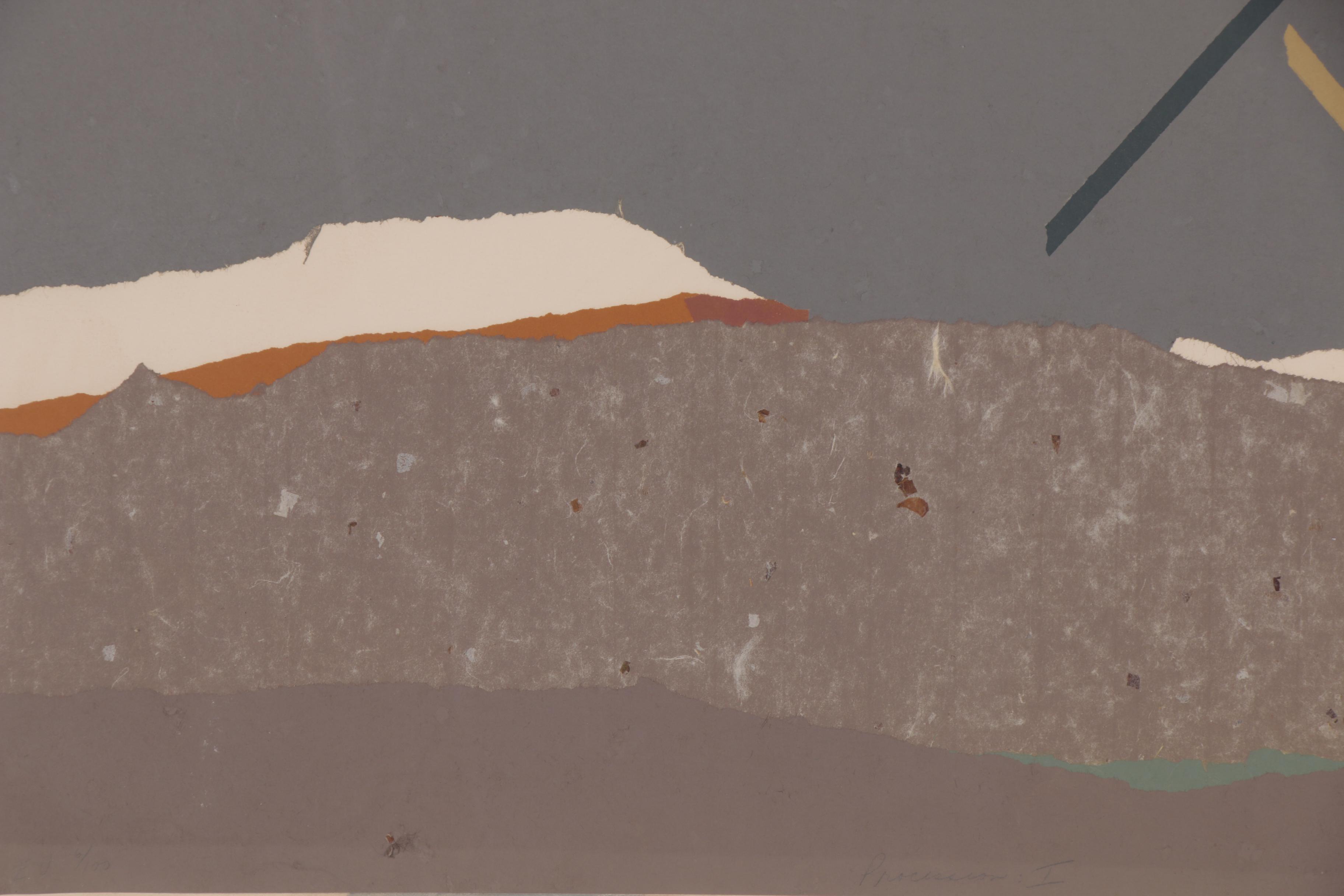 Kathy Gura Lithograph with Chine Collé "Procession: I," 1983