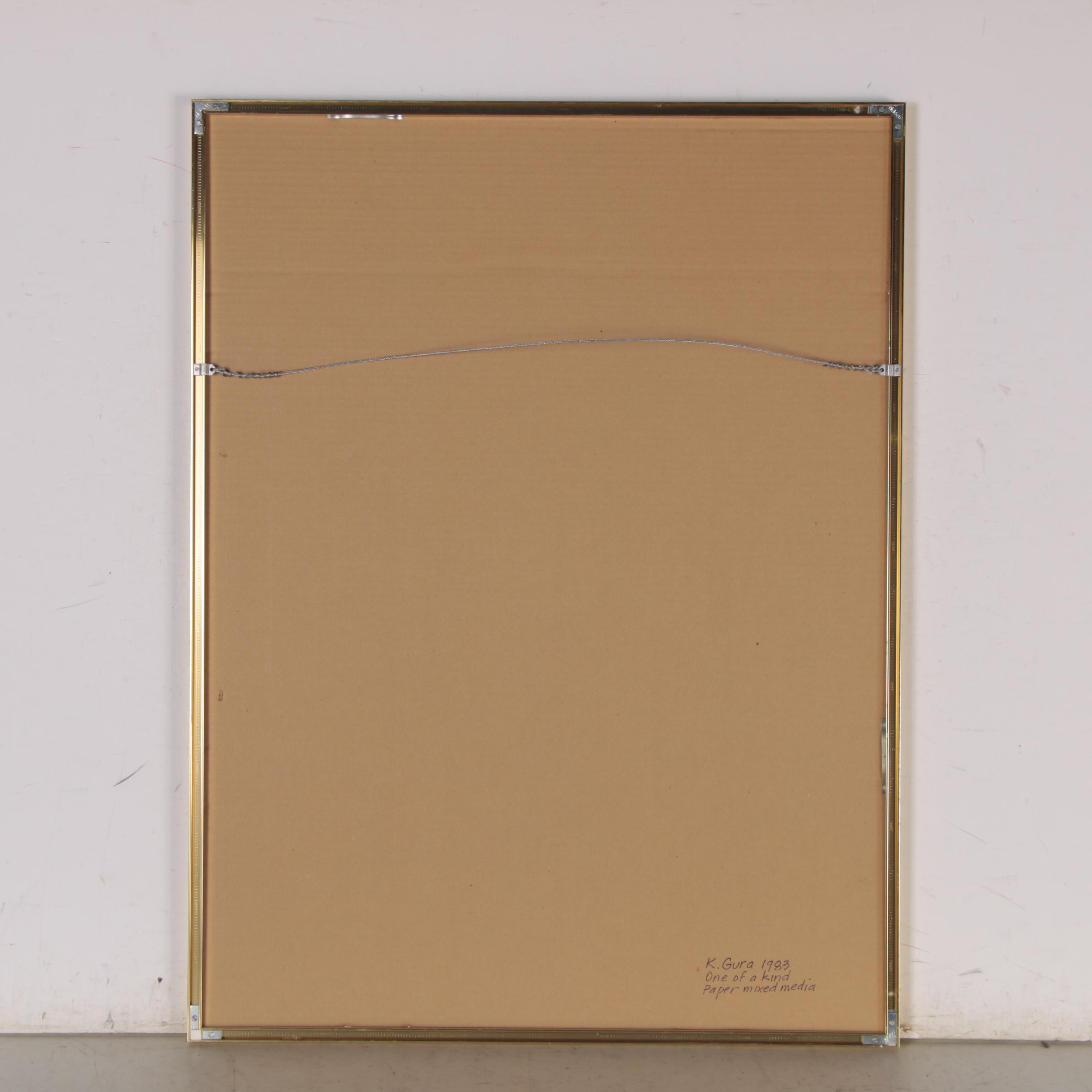 Kathy Gura Lithograph with Chine Collé "Procession: I," 1983