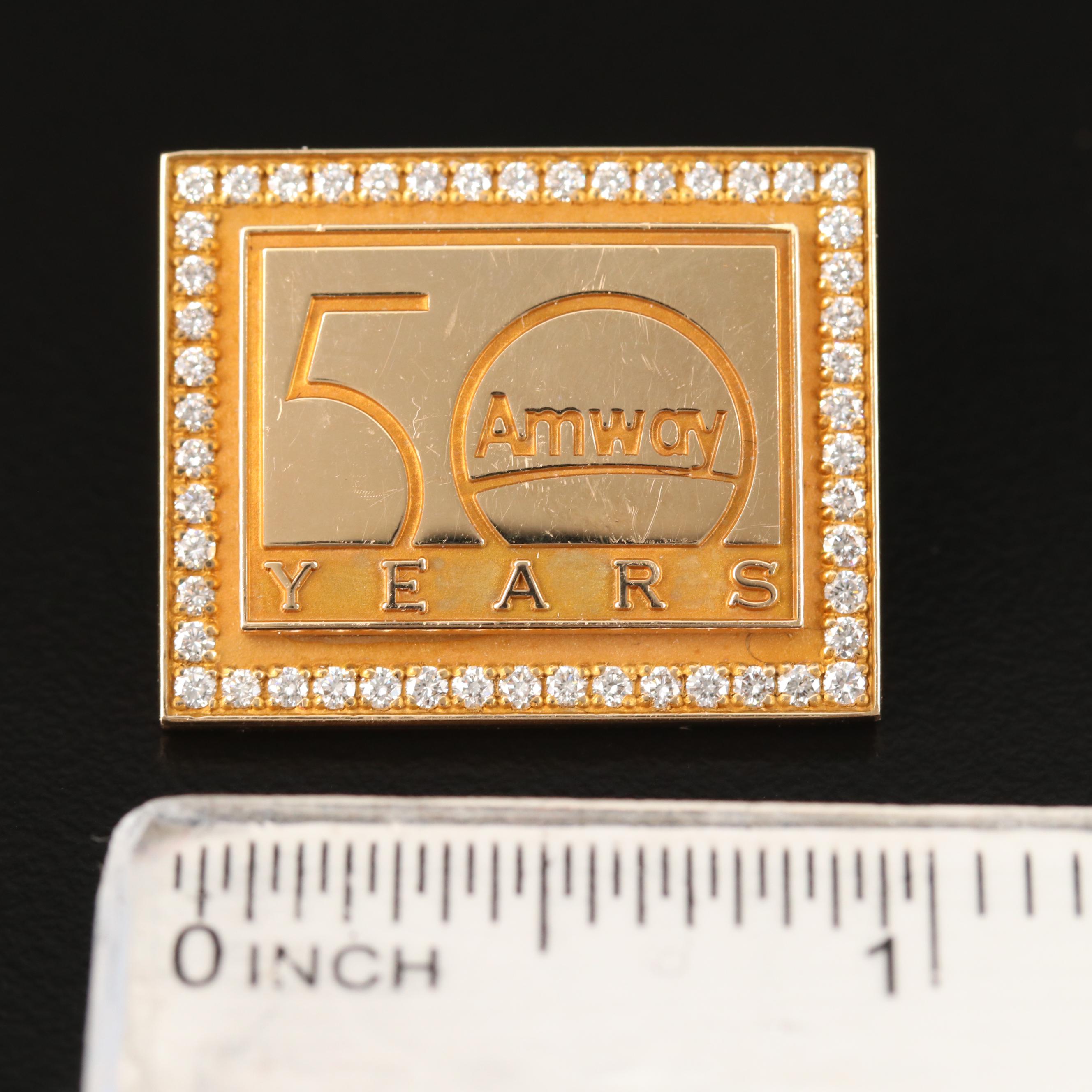 14K Diamond Amway Fifty Year Anniversary  Pin, One-Of-A-Kind