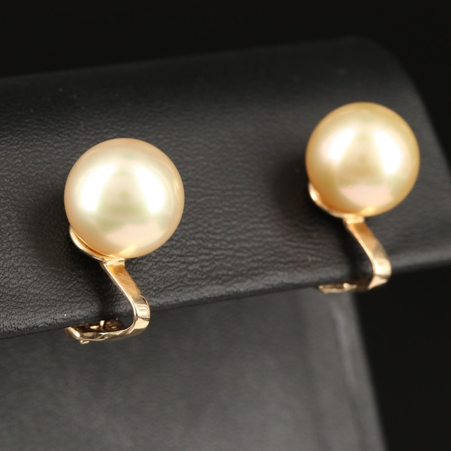 14K Pearl Clip Earrings