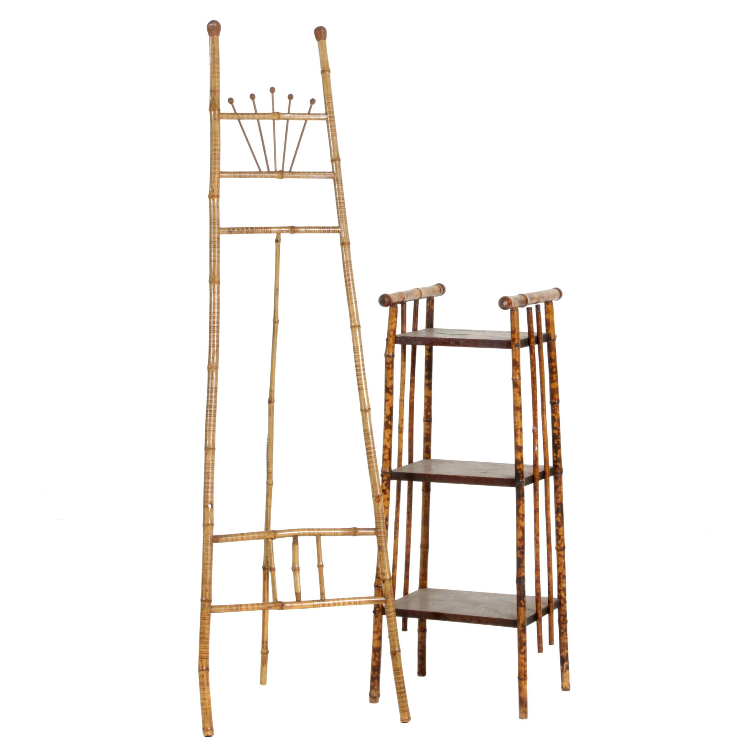 Aesthetic Movement Bamboo Display Easel and Plant Stand