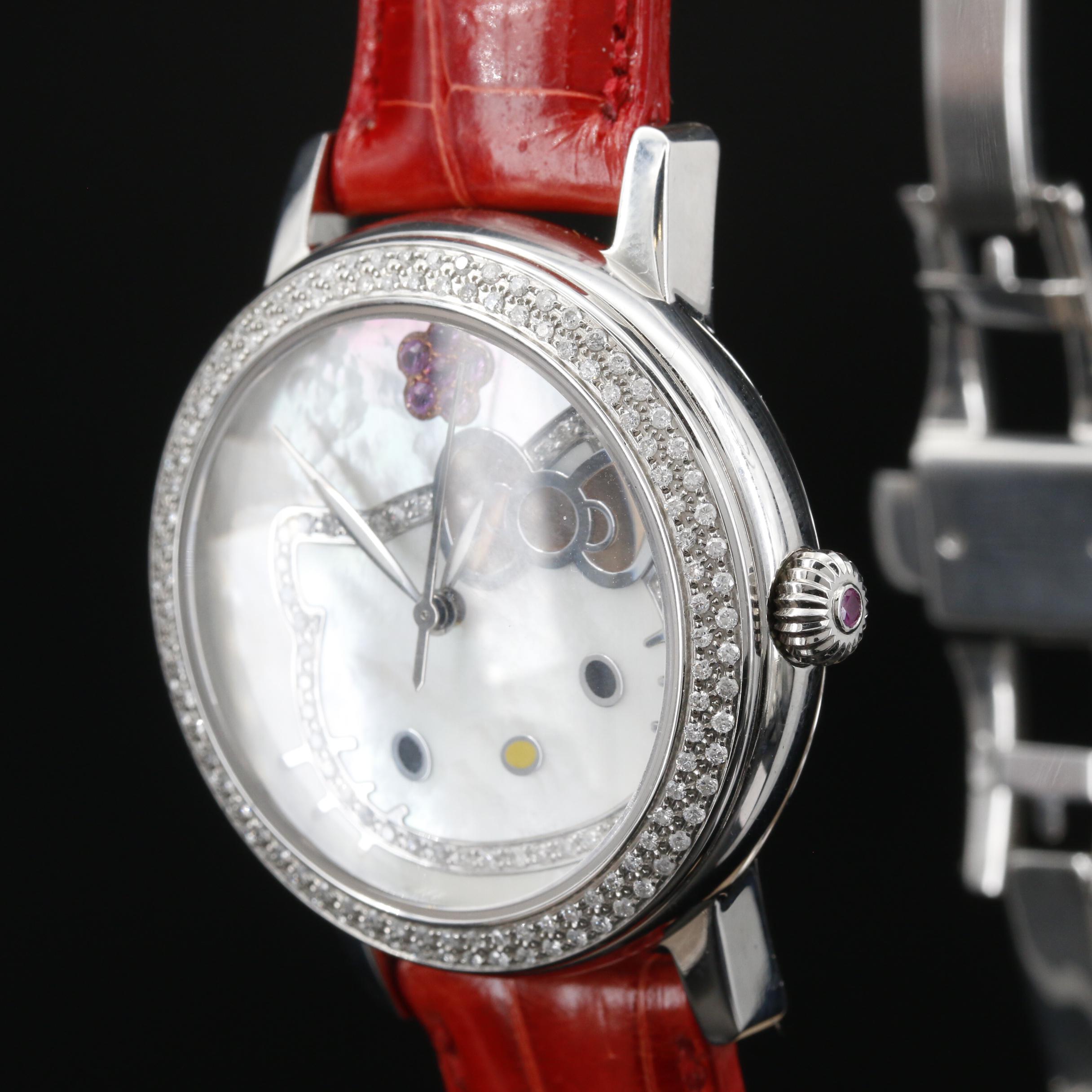Kimora Lee Simmons For Hello Kitty Stainless Steel and 1.07 CTW Diamond Watch