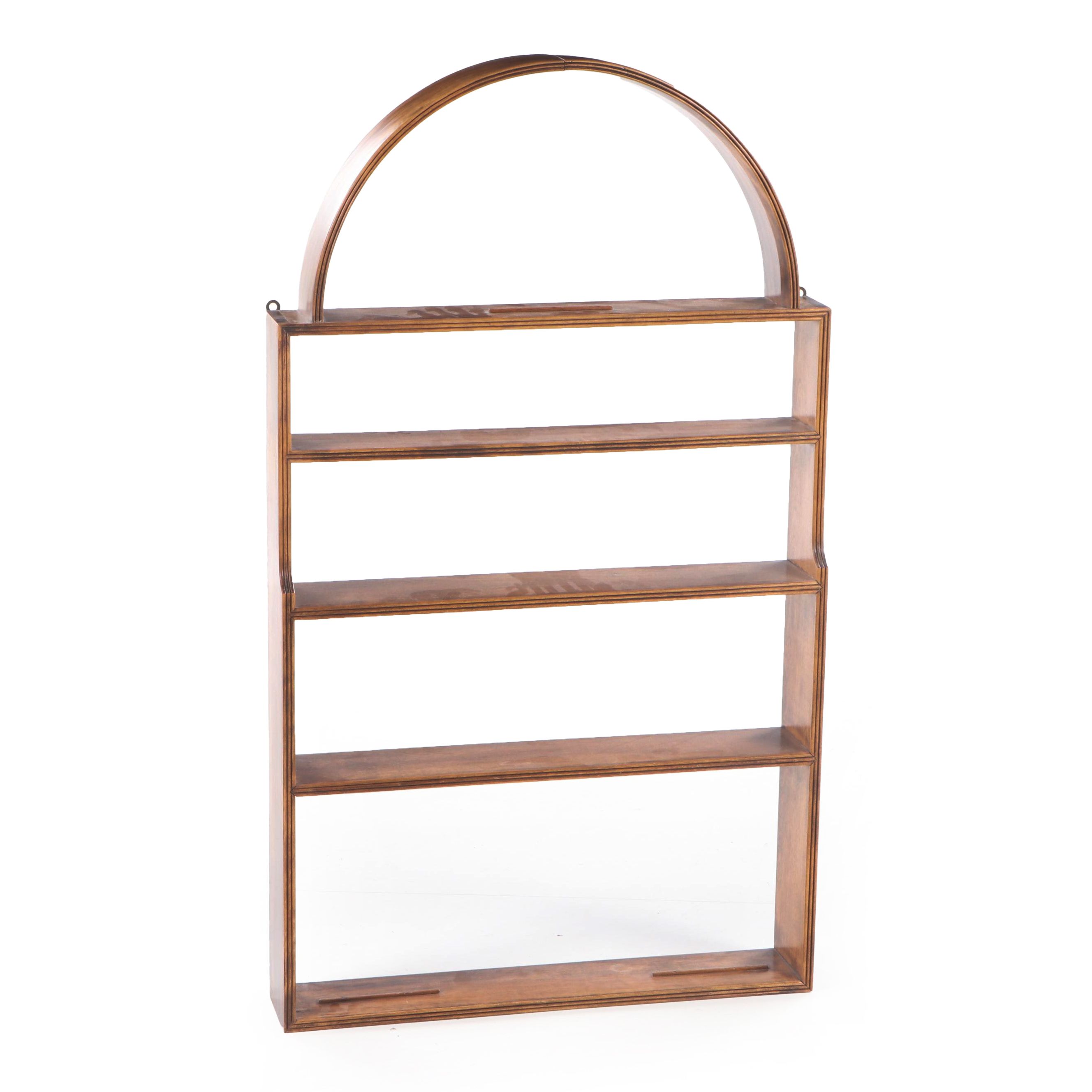 Wooden Arched Display Wall Shelf, Early to Mid-20th Century