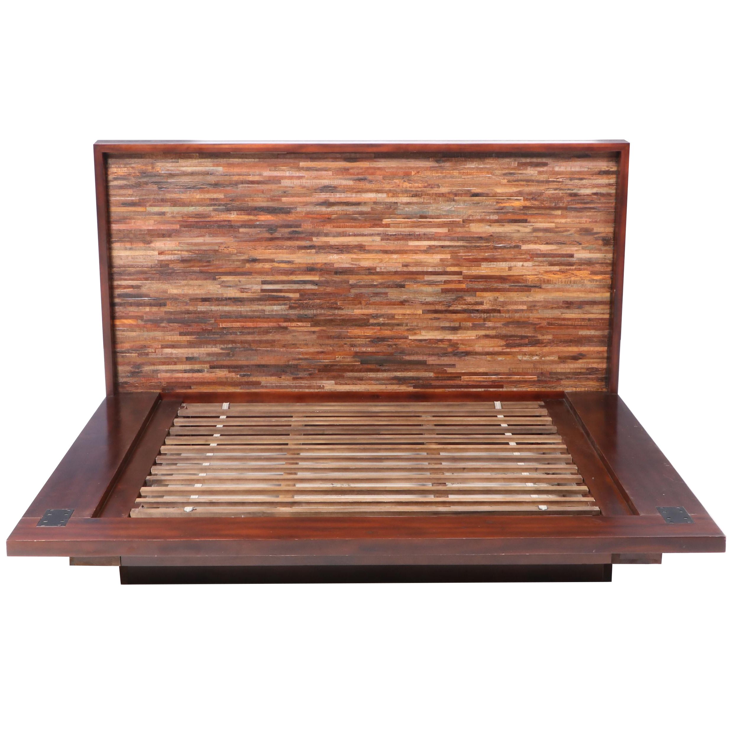 Four Hands "Devon" Reclaimed Acacia and Peroba Wood King Size Platform Bed Frame