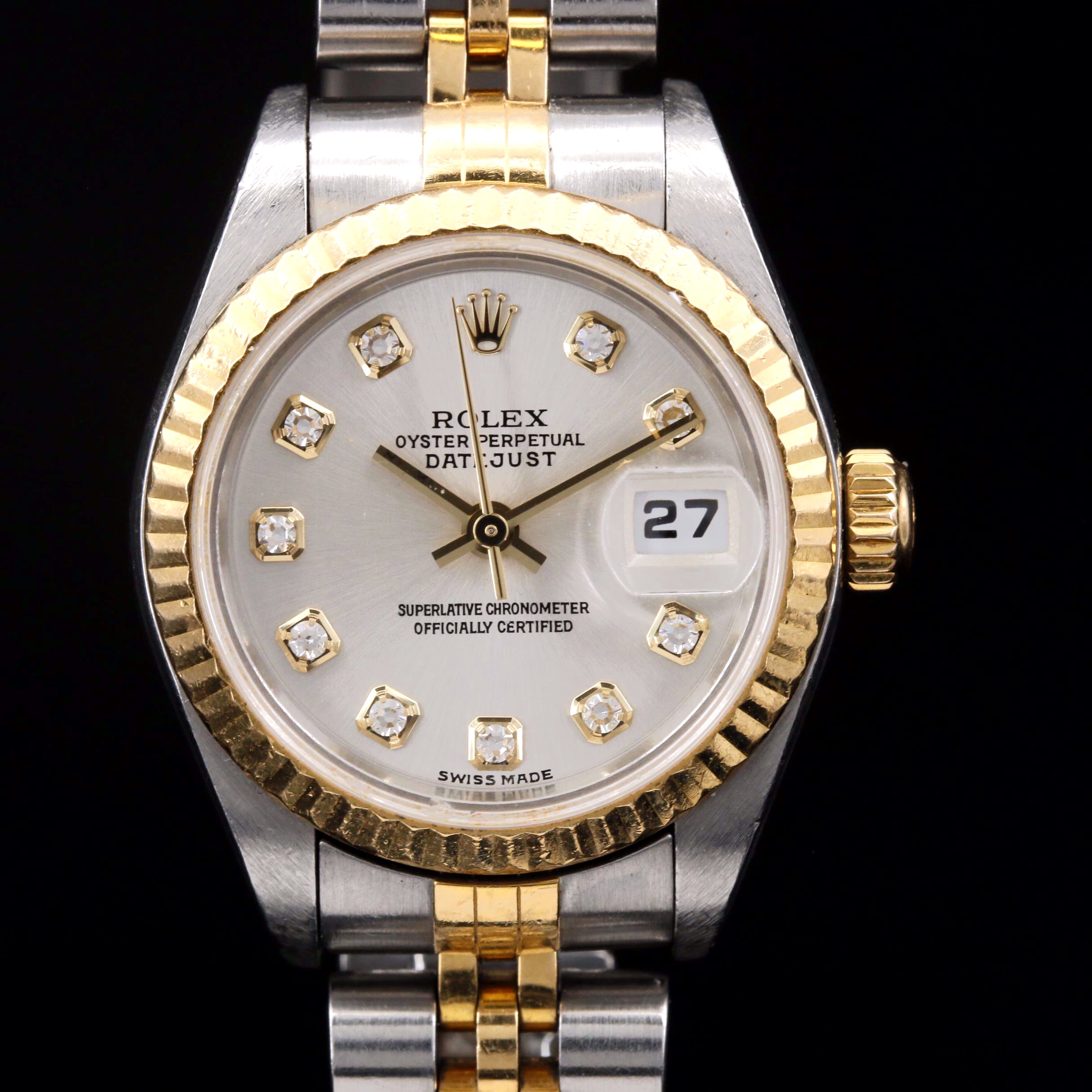 Rolex Datejust with Factory Diamond Dial 18K and Stainless Steel Watch