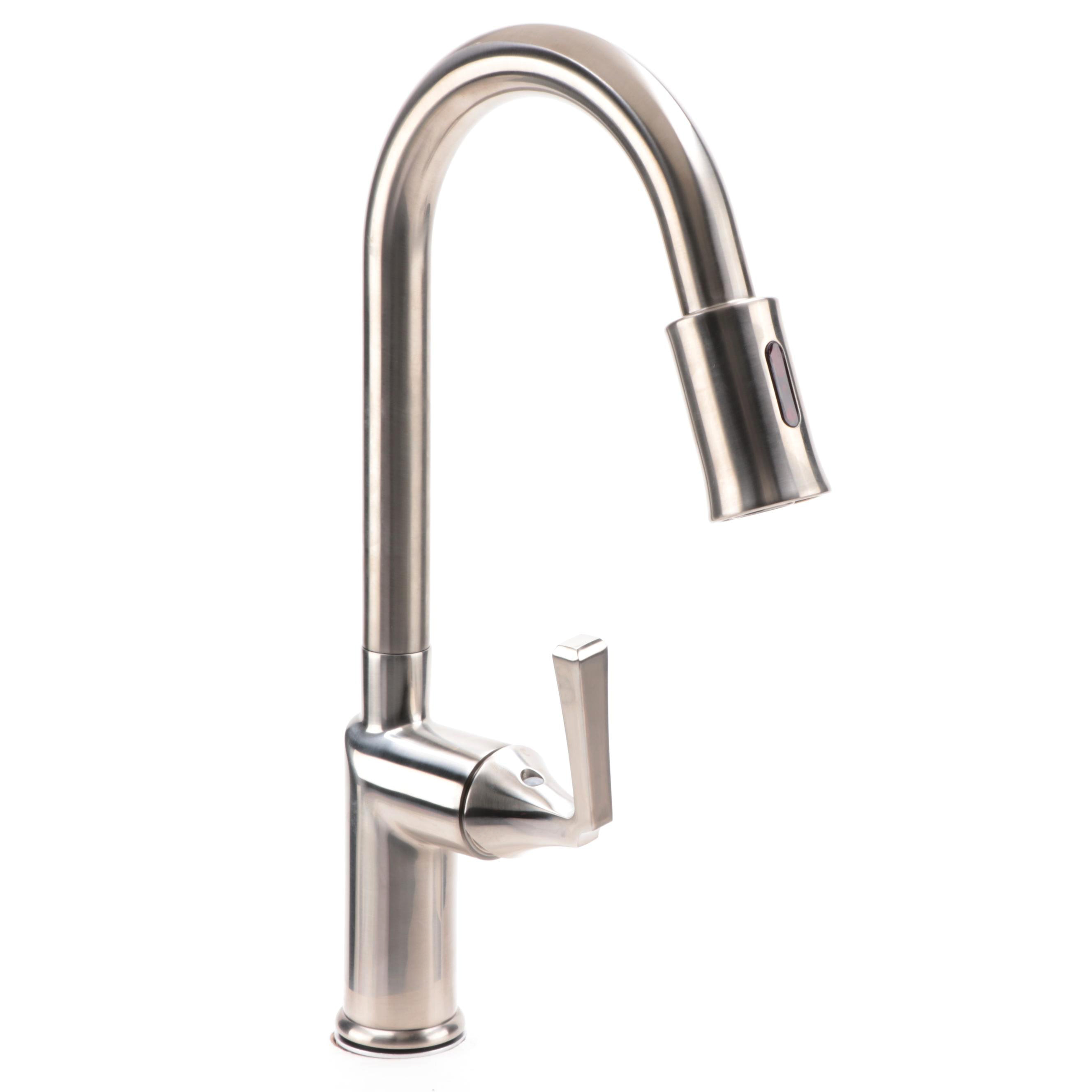 Mullinax Single Hole Touchless Brushed Nickel Kitchen Faucet