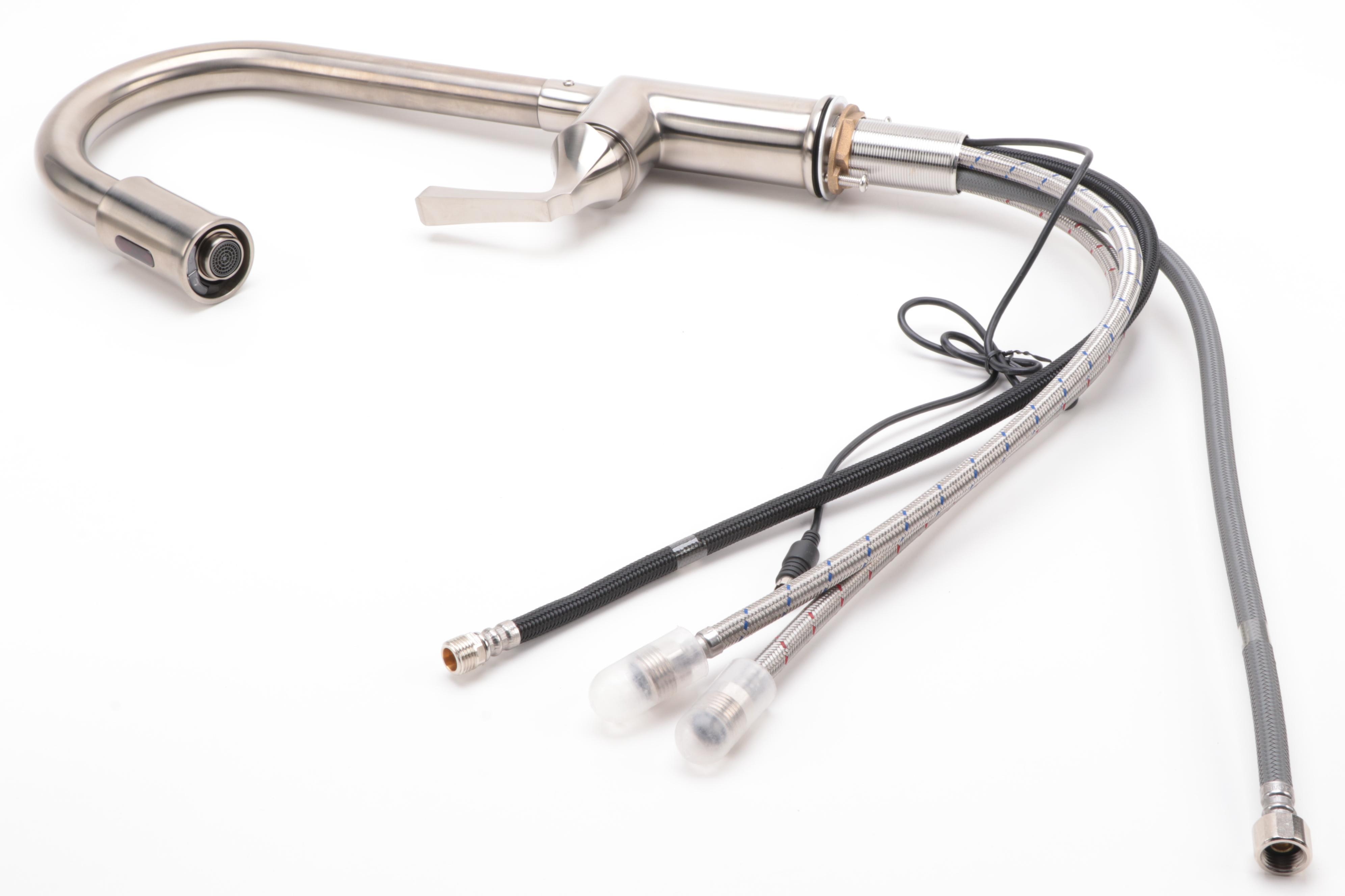 Mullinax Single Hole Touchless Brushed Nickel Kitchen Faucet