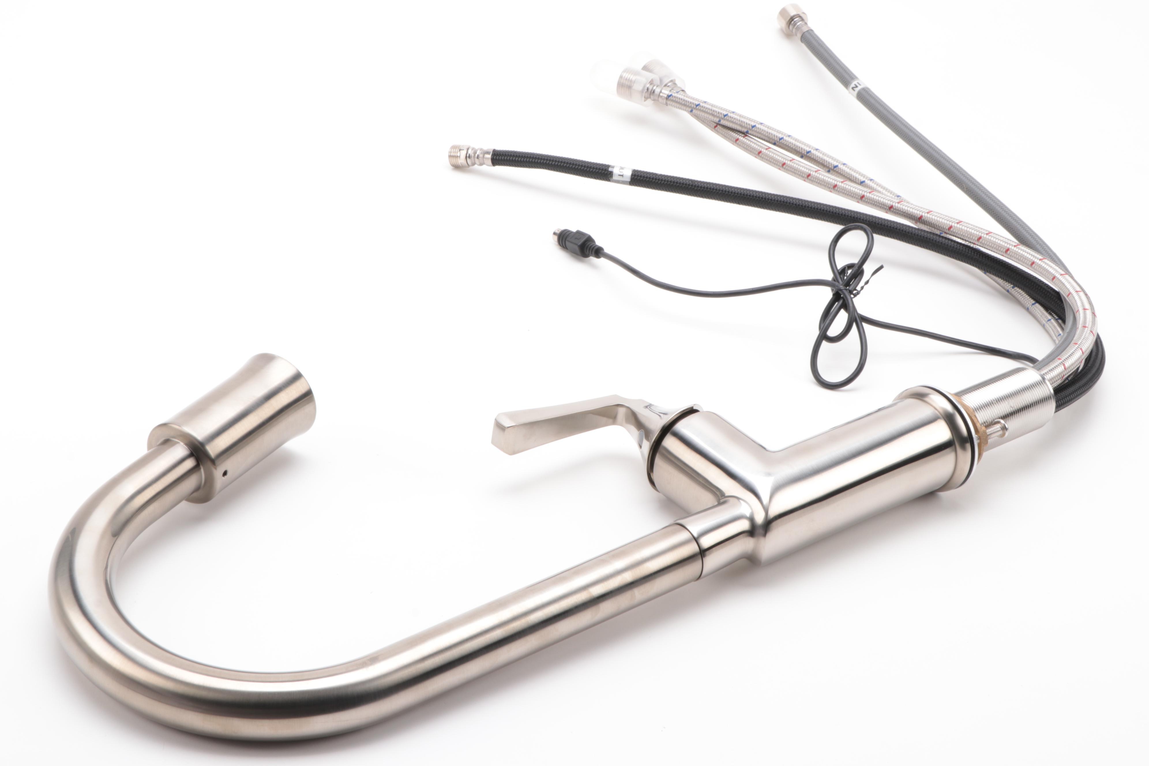 Mullinax Single Hole Touchless Brushed Nickel Kitchen Faucet