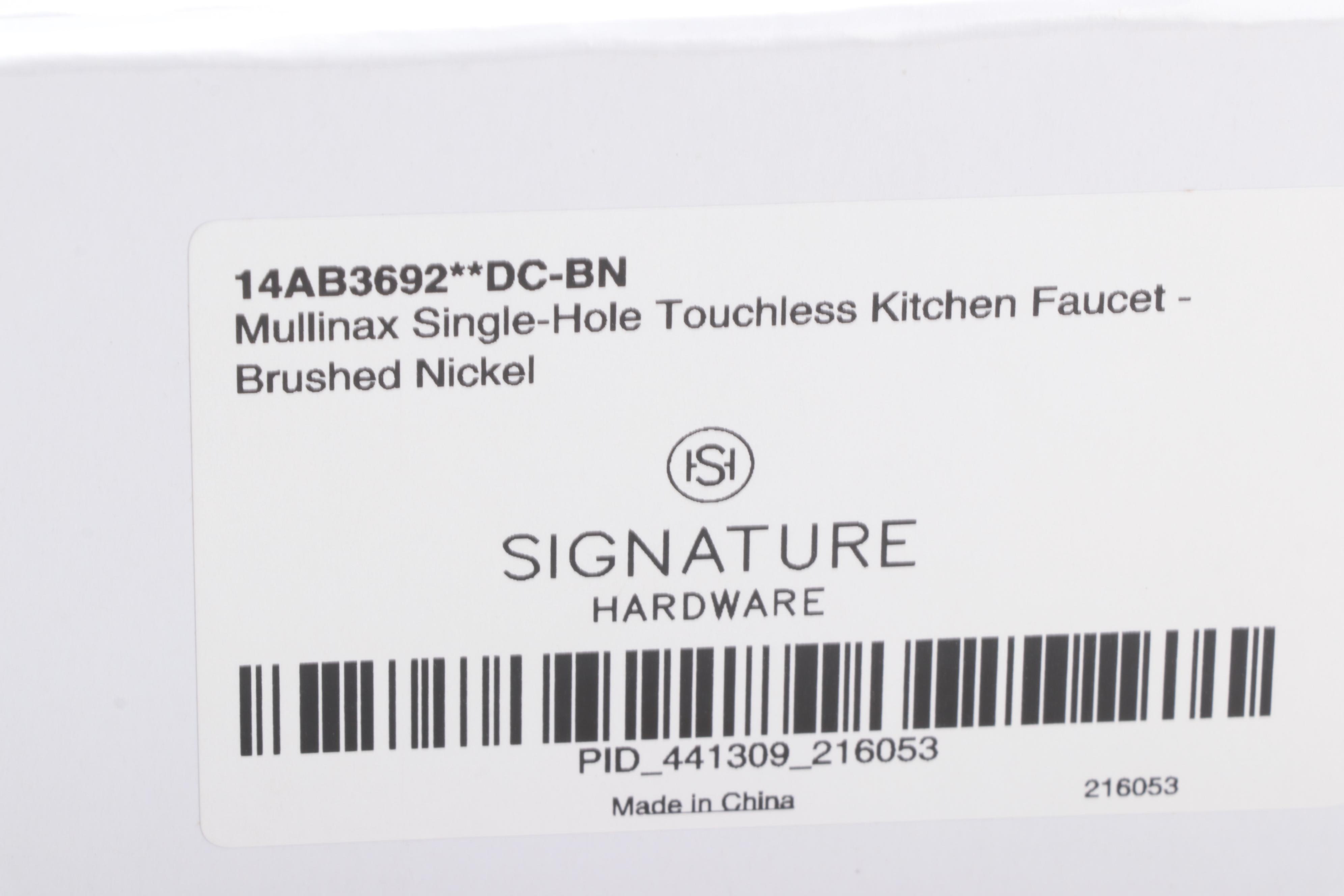 Mullinax Single Hole Touchless Brushed Nickel Kitchen Faucet