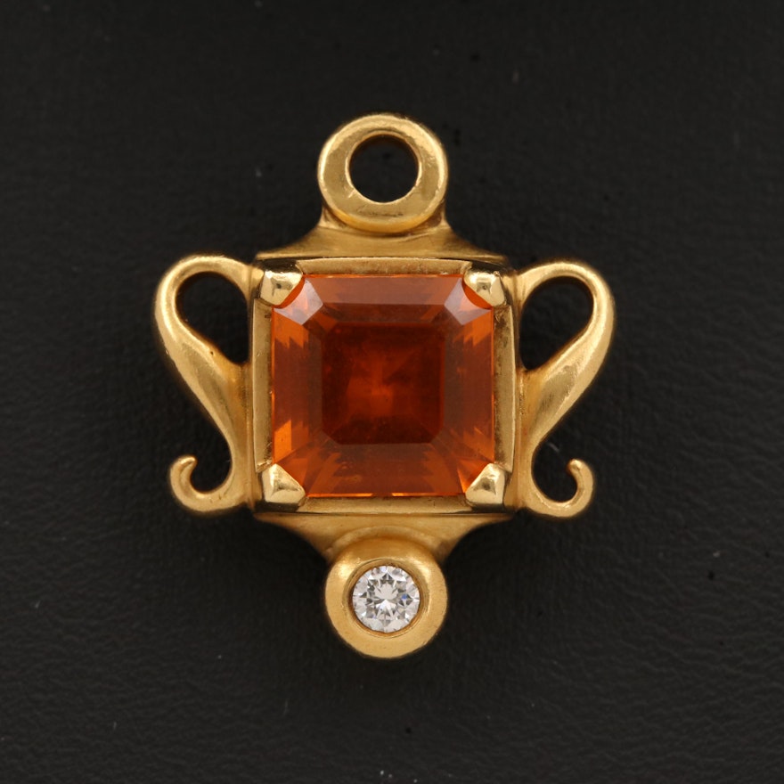Elizabeth Rand 18K Citrine and Diamond Jewelry Component