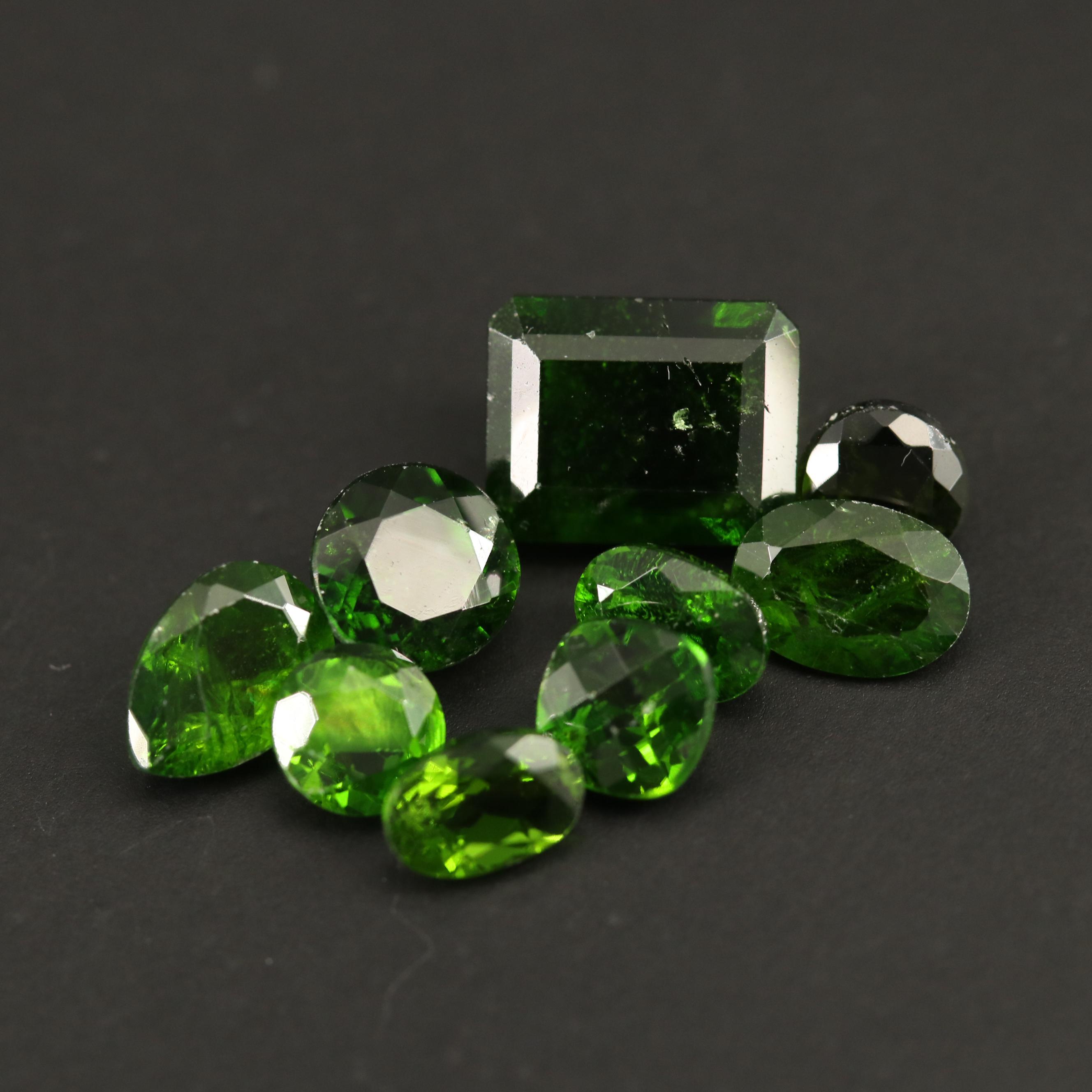 Loose 8.43 CTW Faceted Diopsides