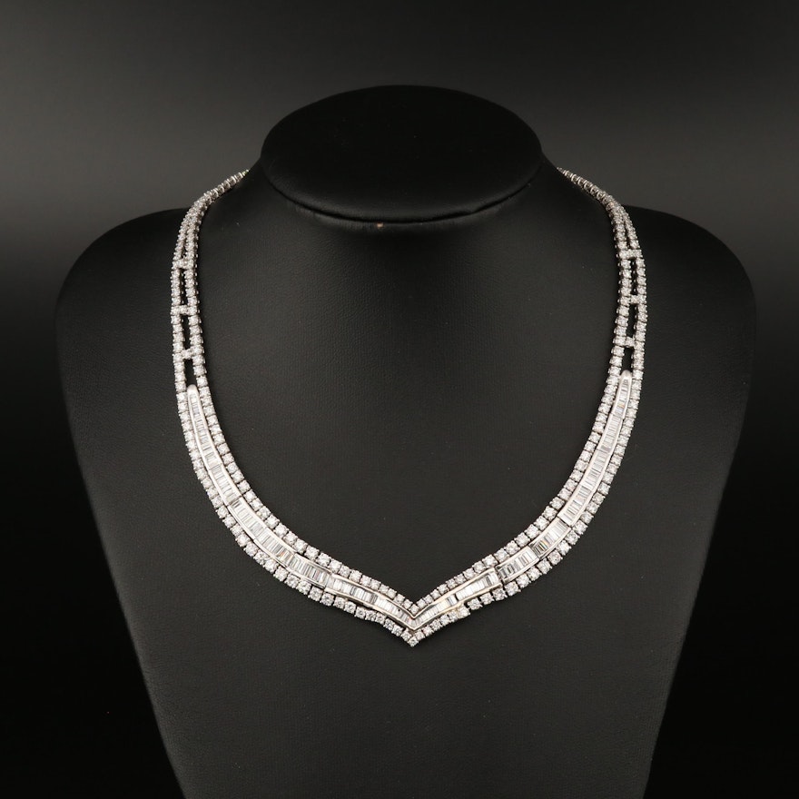 18K 13.50 CTW Diamond Chevron Choker