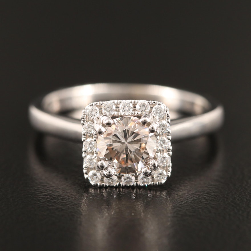 14K 1.26 CTW Diamond Halo Ring