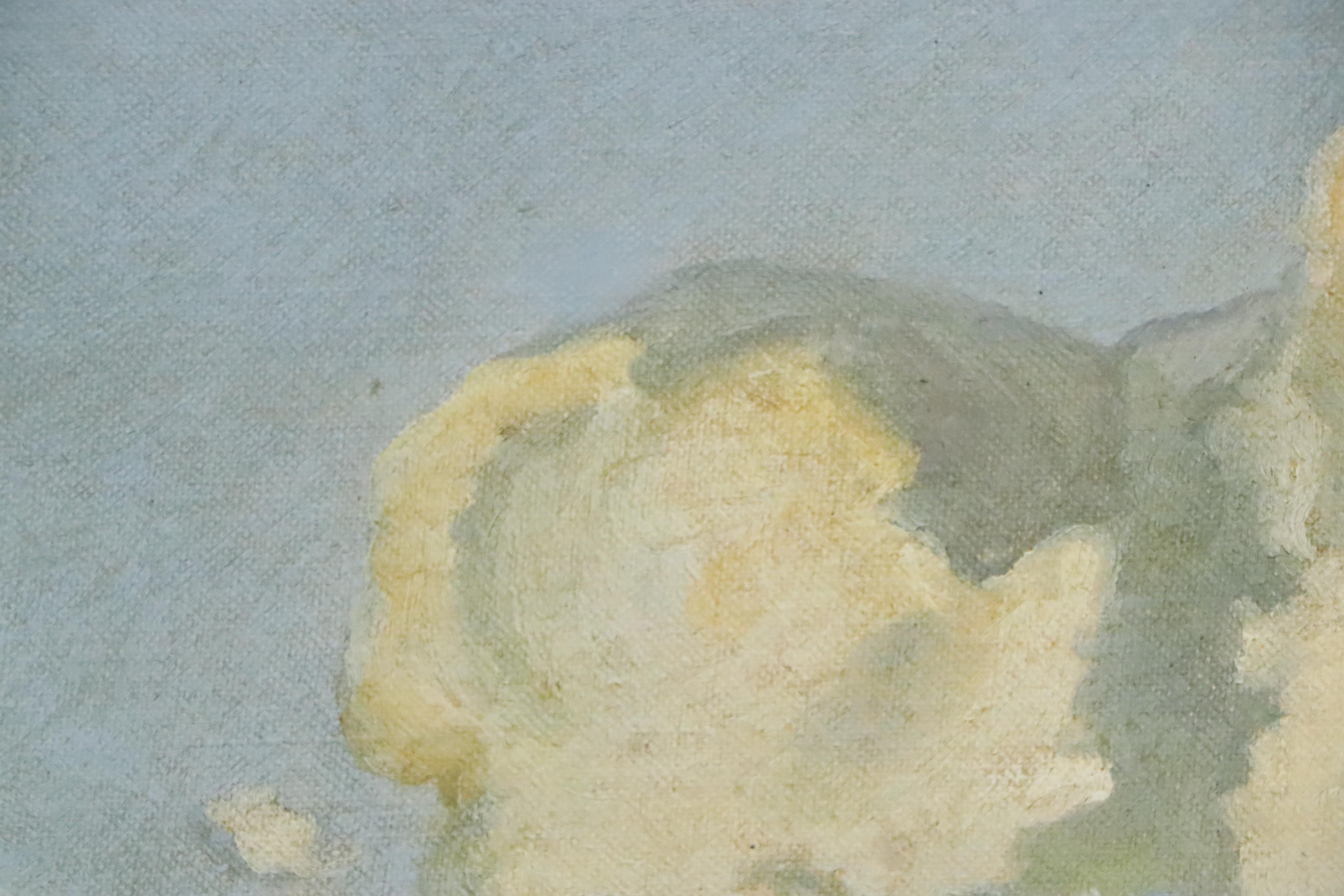 Oil Painting after Harold Von Schmidt of Cowboys on Horseback, 1948