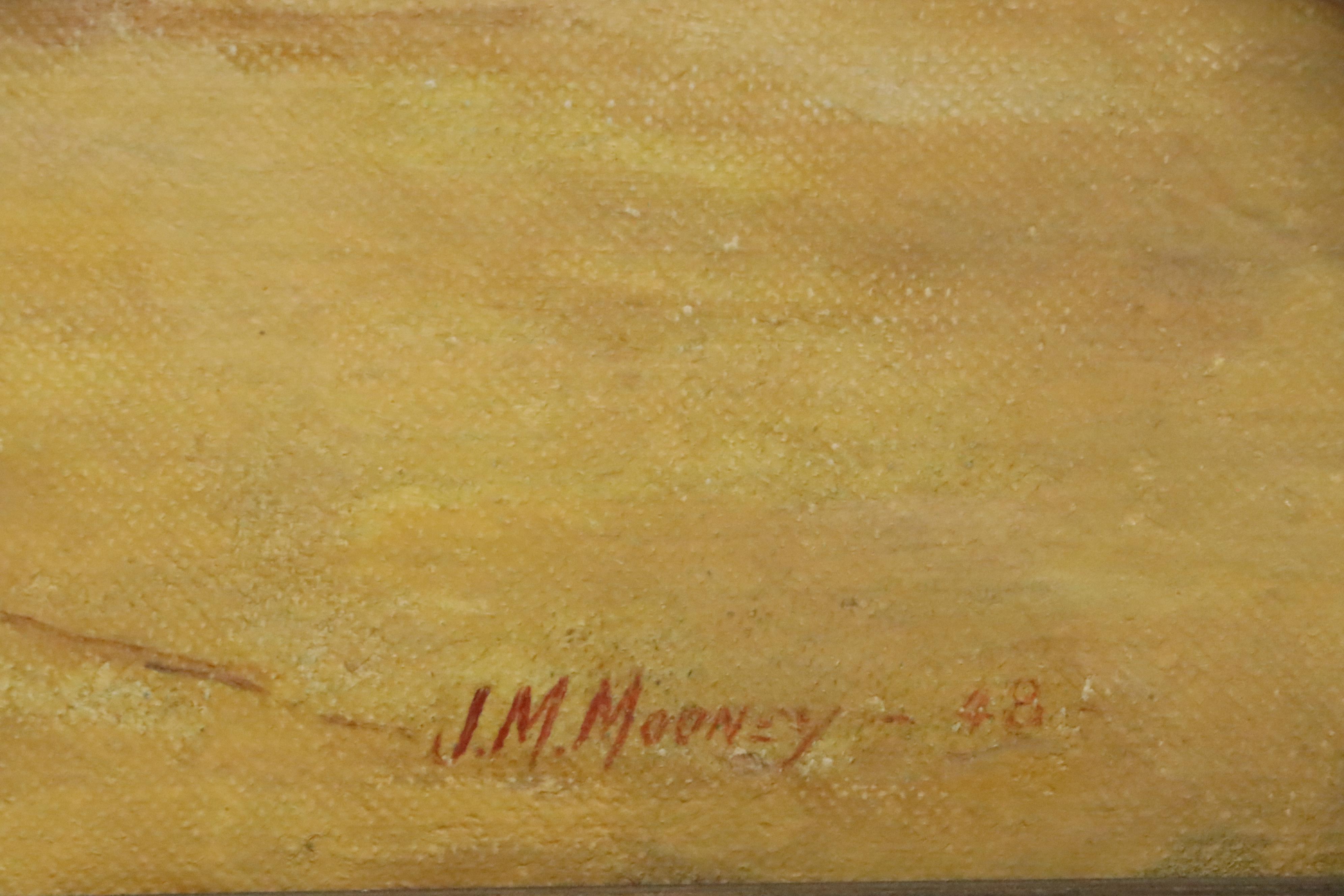 Oil Painting after Harold Von Schmidt of Cowboys on Horseback, 1948