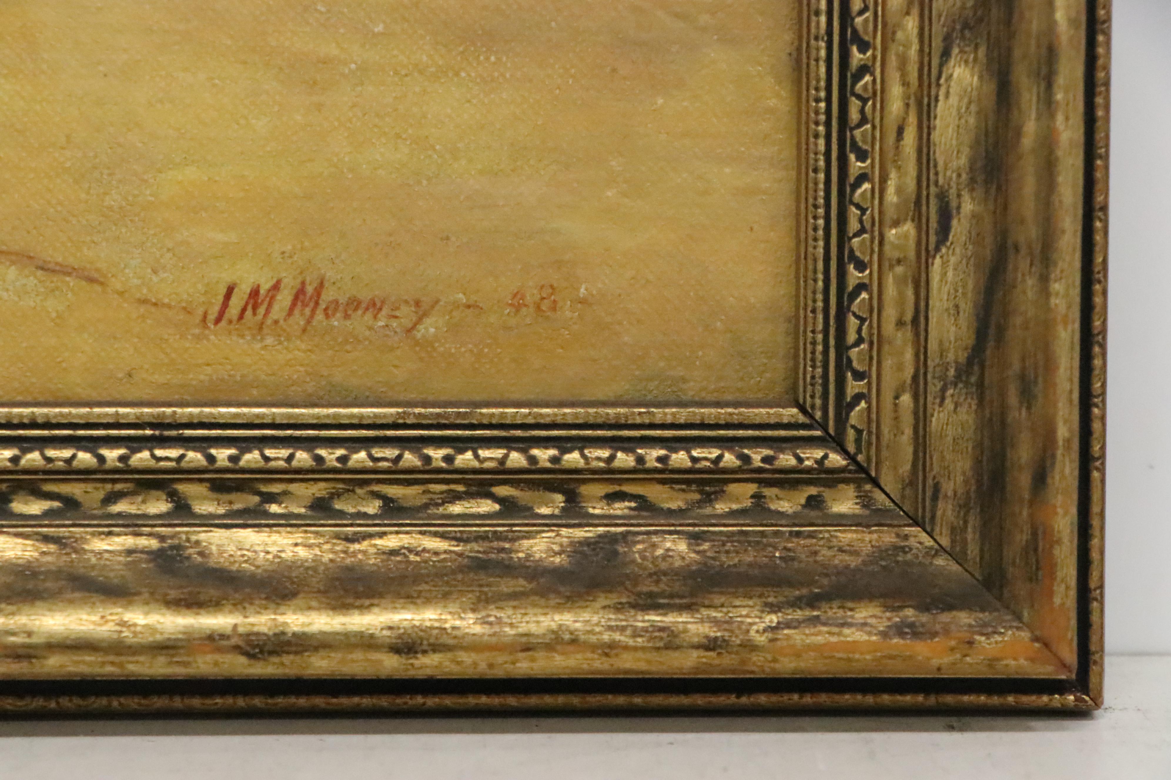 Oil Painting after Harold Von Schmidt of Cowboys on Horseback, 1948