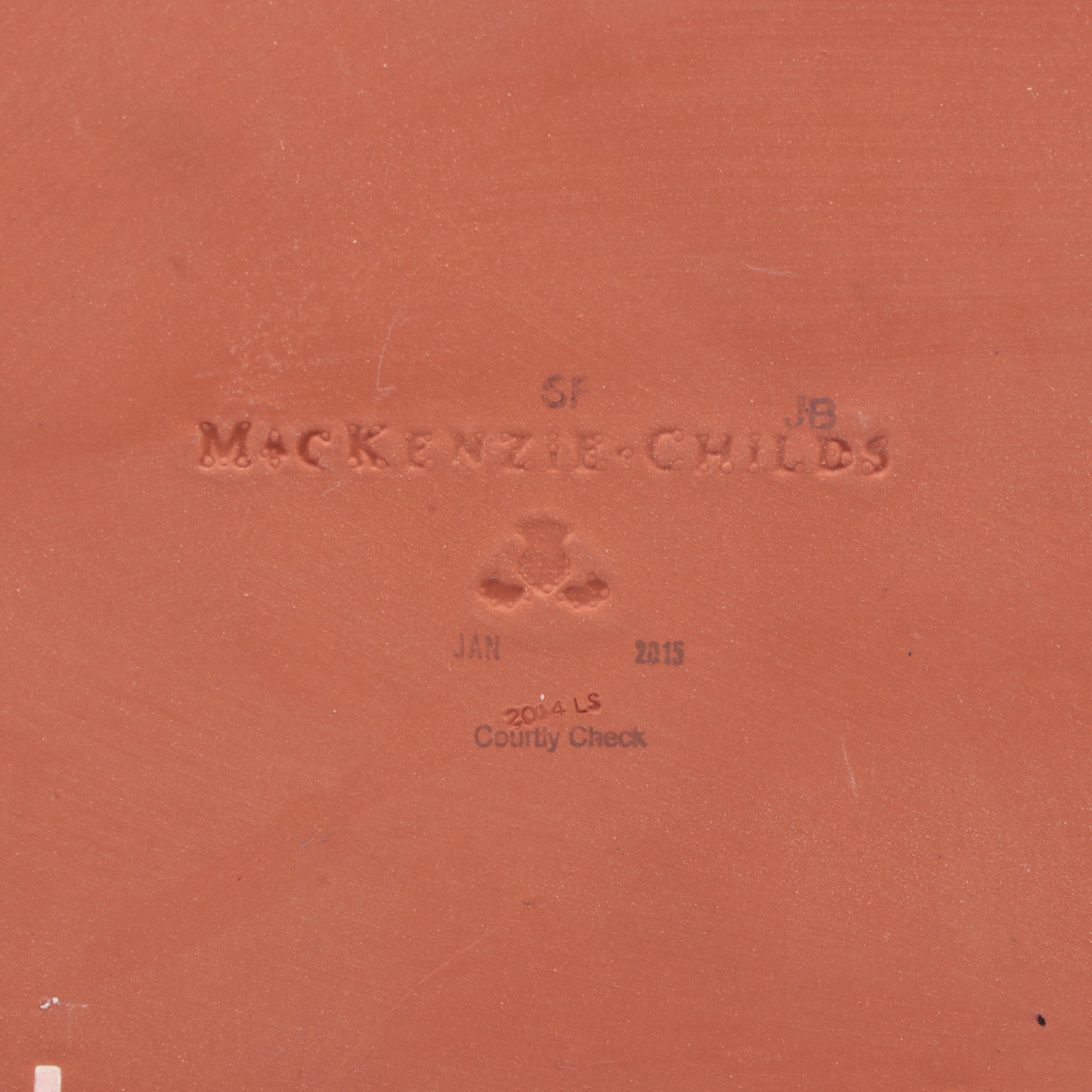 MacKenzie-Childs Enameled Metal Teapot with Tiered Serving Tray and Trivet