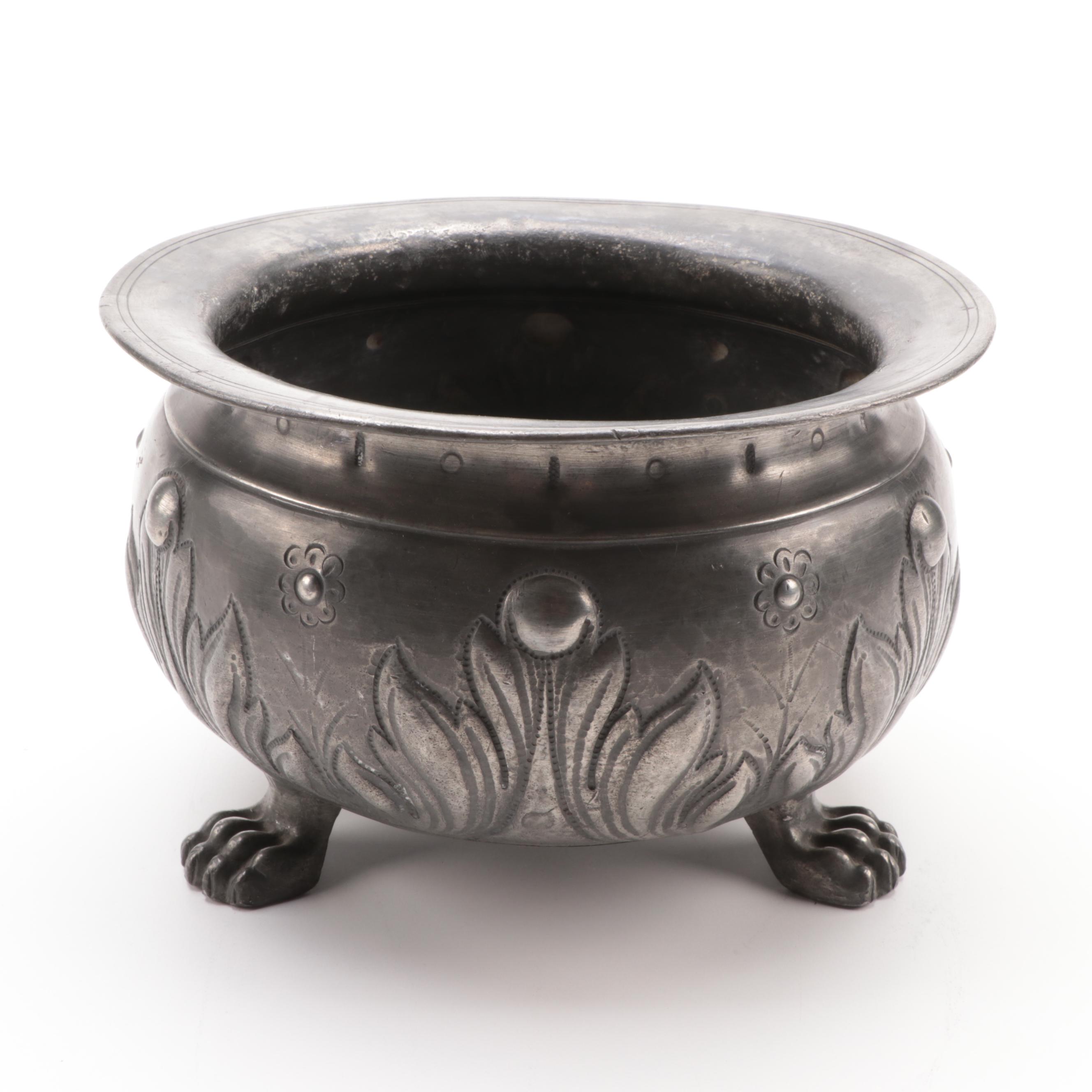 Pewter Trophy Tankard, Quart Stein, and Footed Bowl, Late 19th/Early 20th C.