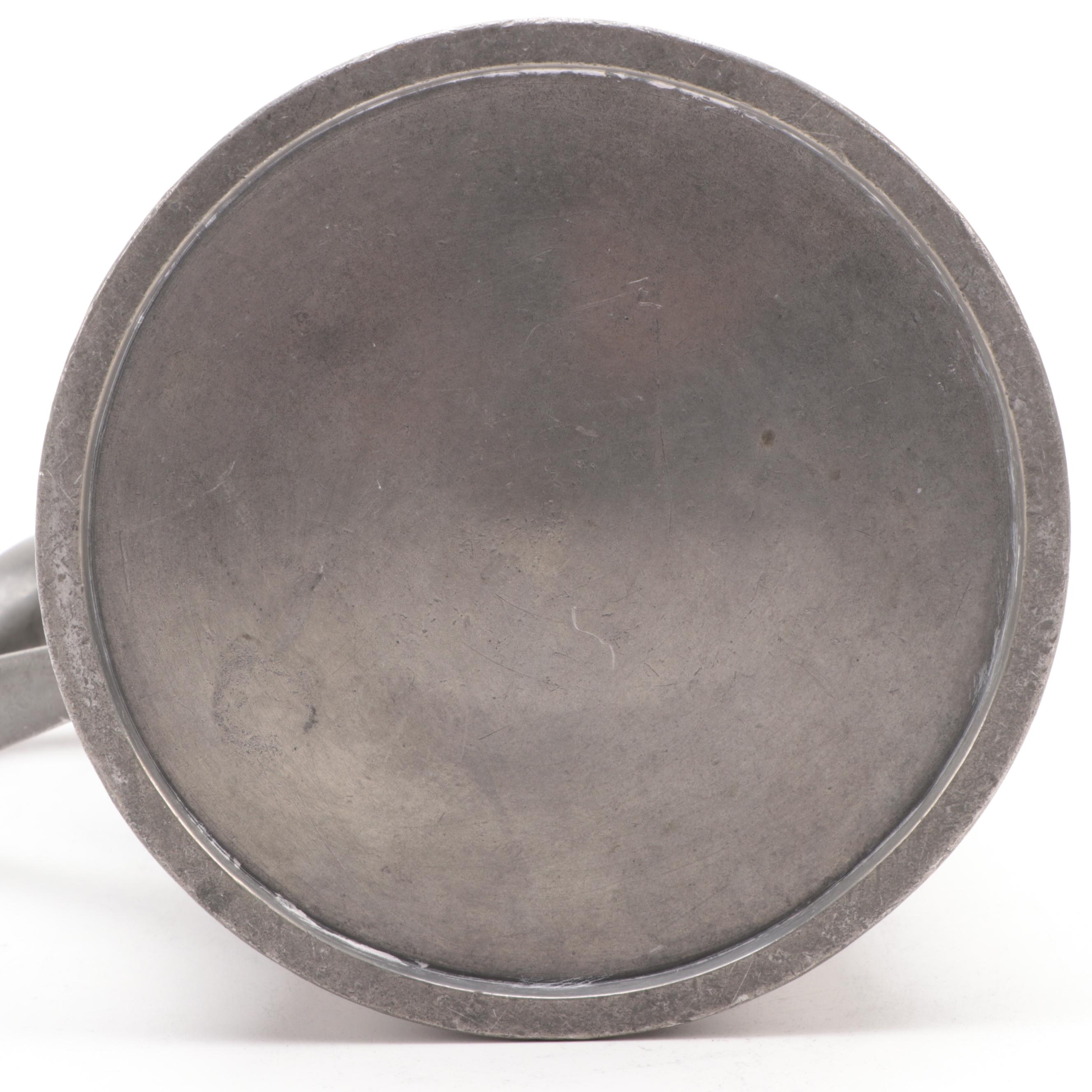 Pewter Trophy Tankard, Quart Stein, and Footed Bowl, Late 19th/Early 20th C.