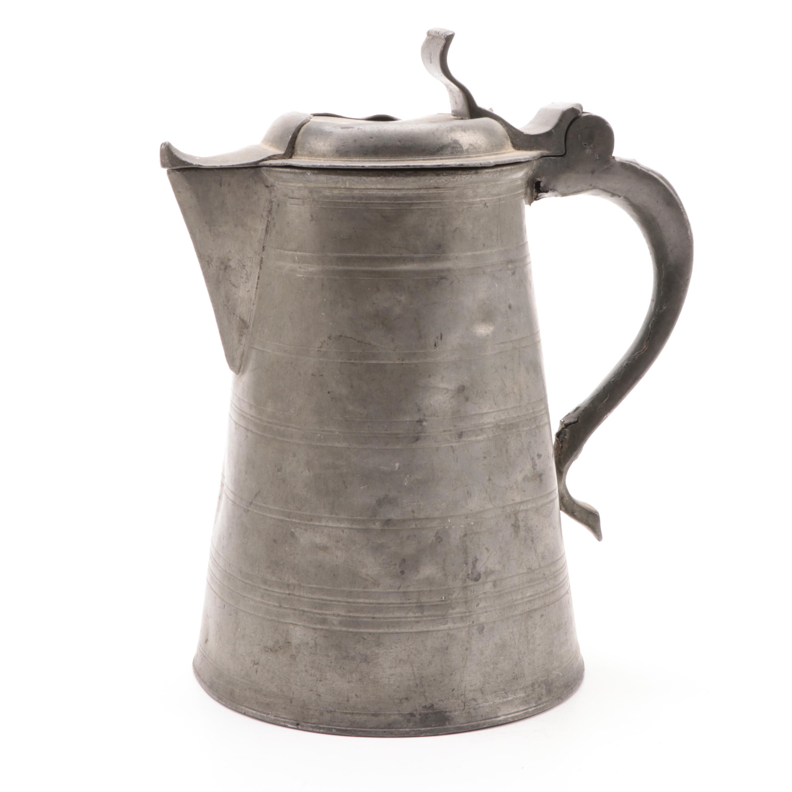 James Dixon and Son Pewter Creamer and Sugar with Other Pewter Kitchenware