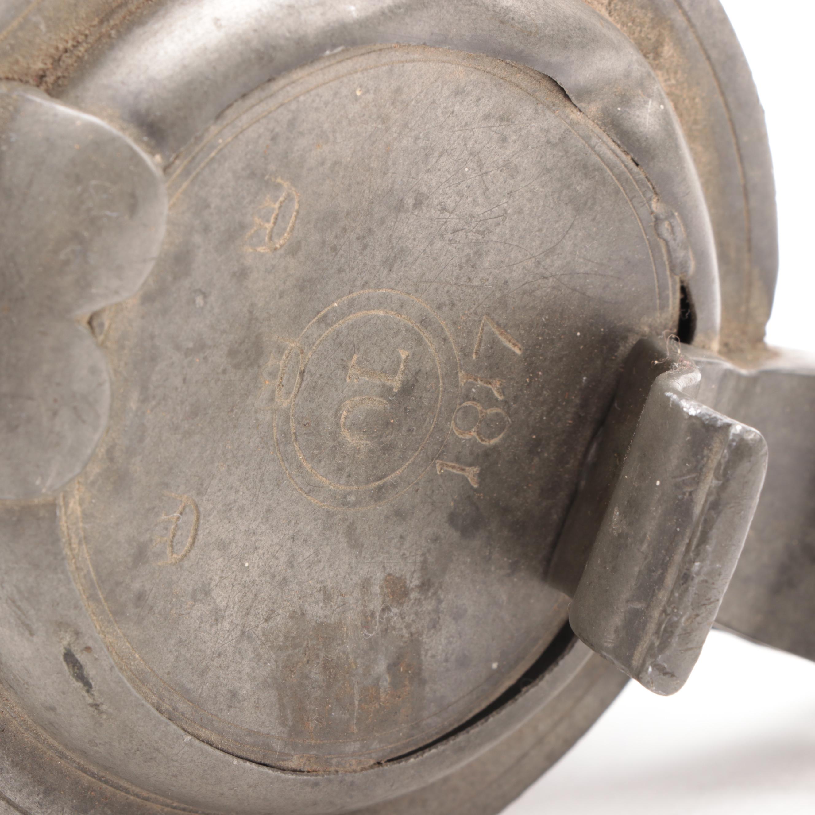 James Dixon and Son Pewter Creamer and Sugar with Other Pewter Kitchenware