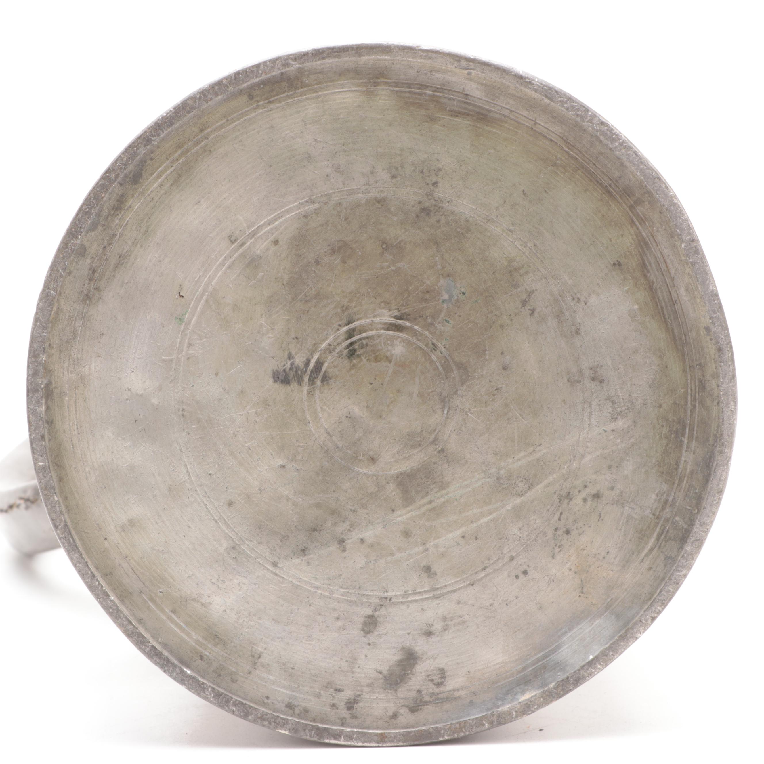 James Dixon and Son Pewter Creamer and Sugar with Other Pewter Kitchenware