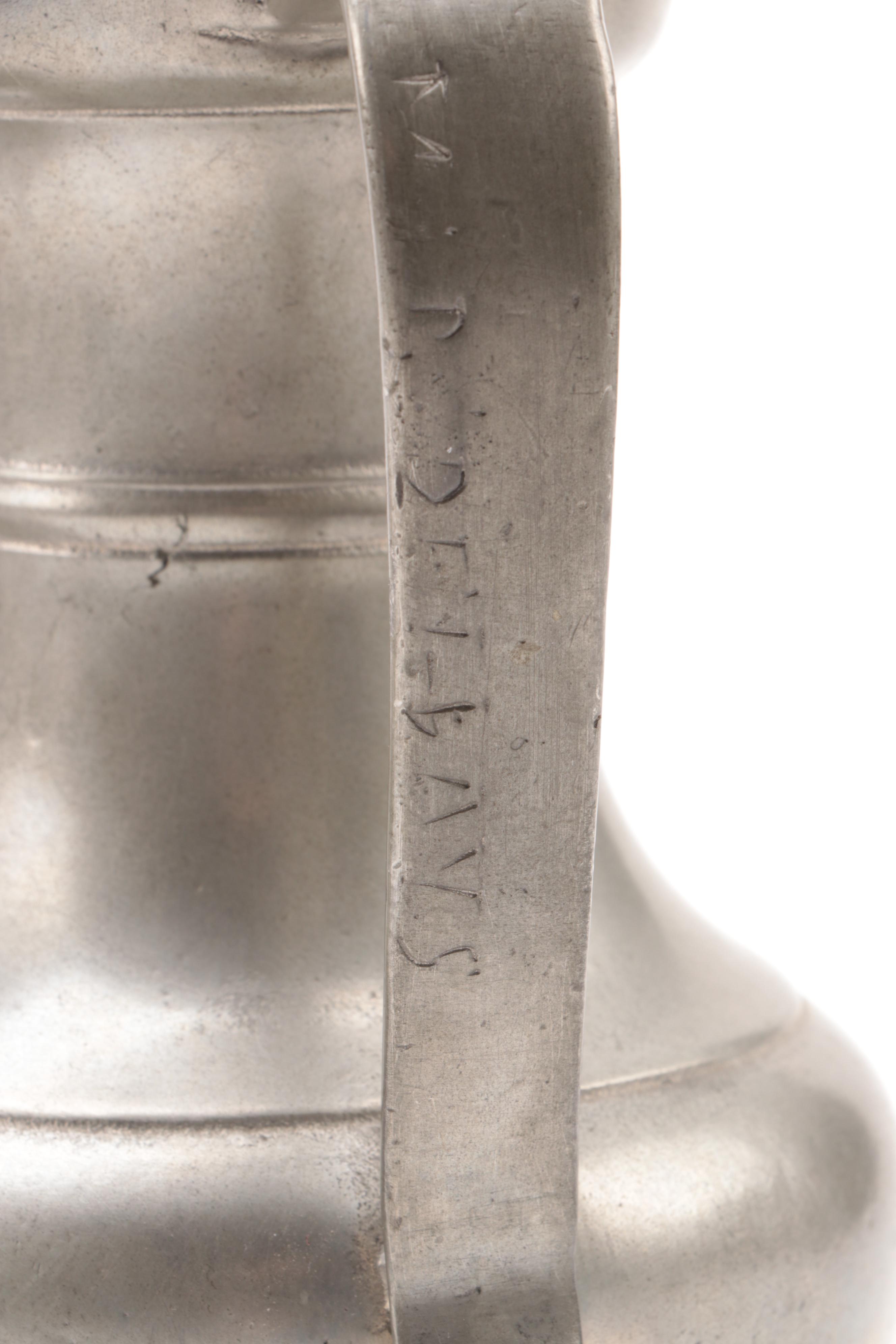 James Dixon and Son Pewter Creamer and Sugar with Other Pewter Kitchenware